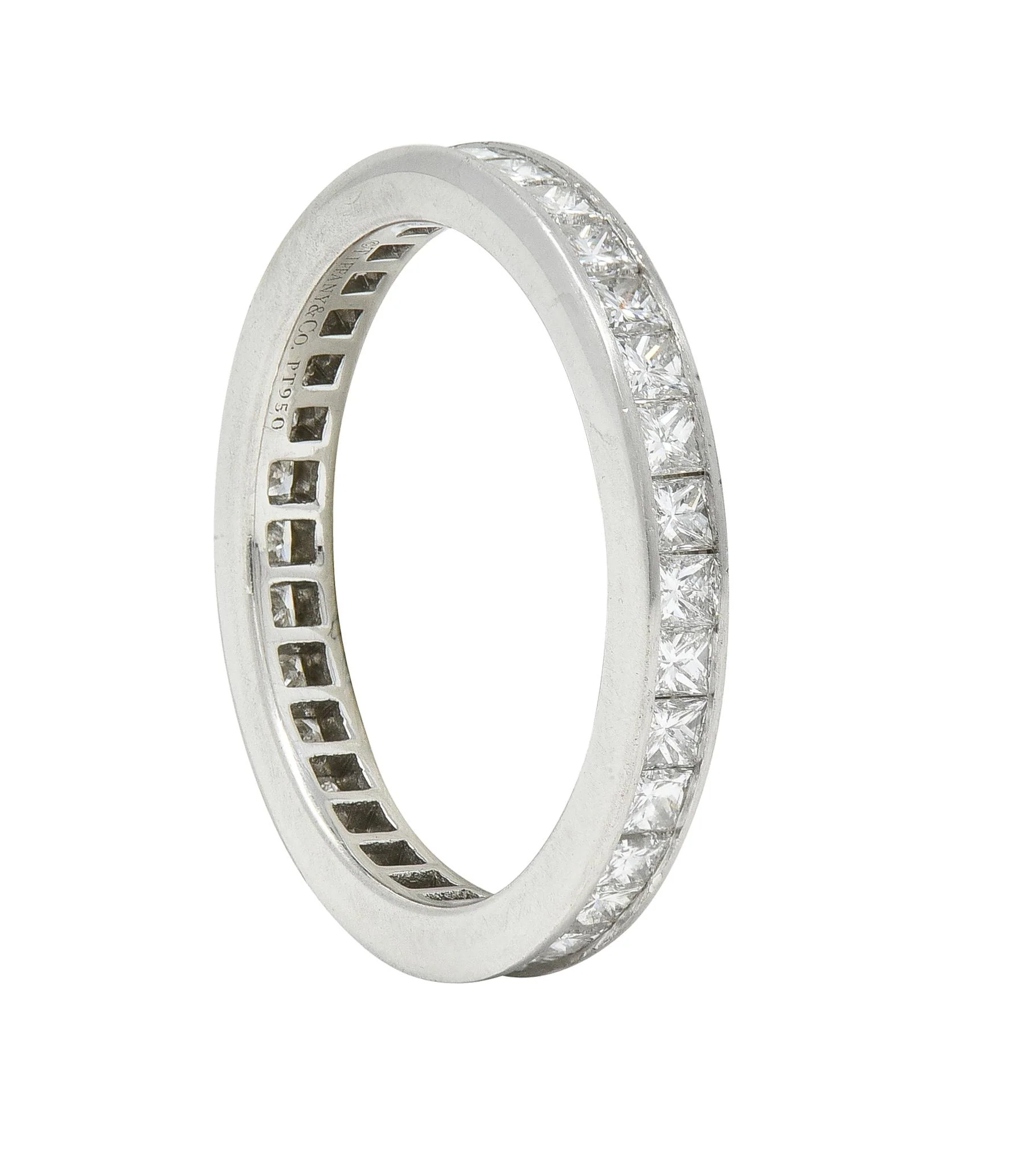 Tiffany & Co. 1.26 CTW Princess Cut Diamond Platinum Eternity Channel Band Ring - Image 8