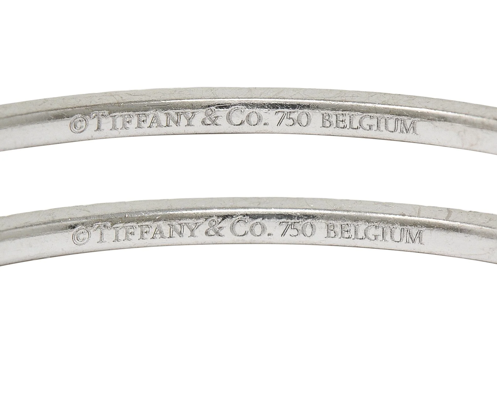 Tiffany & Co. 1.38 CTW Diamond 18 Karat White Gold 30.0 MM Inside Outside Hoop Earrings - Image 7