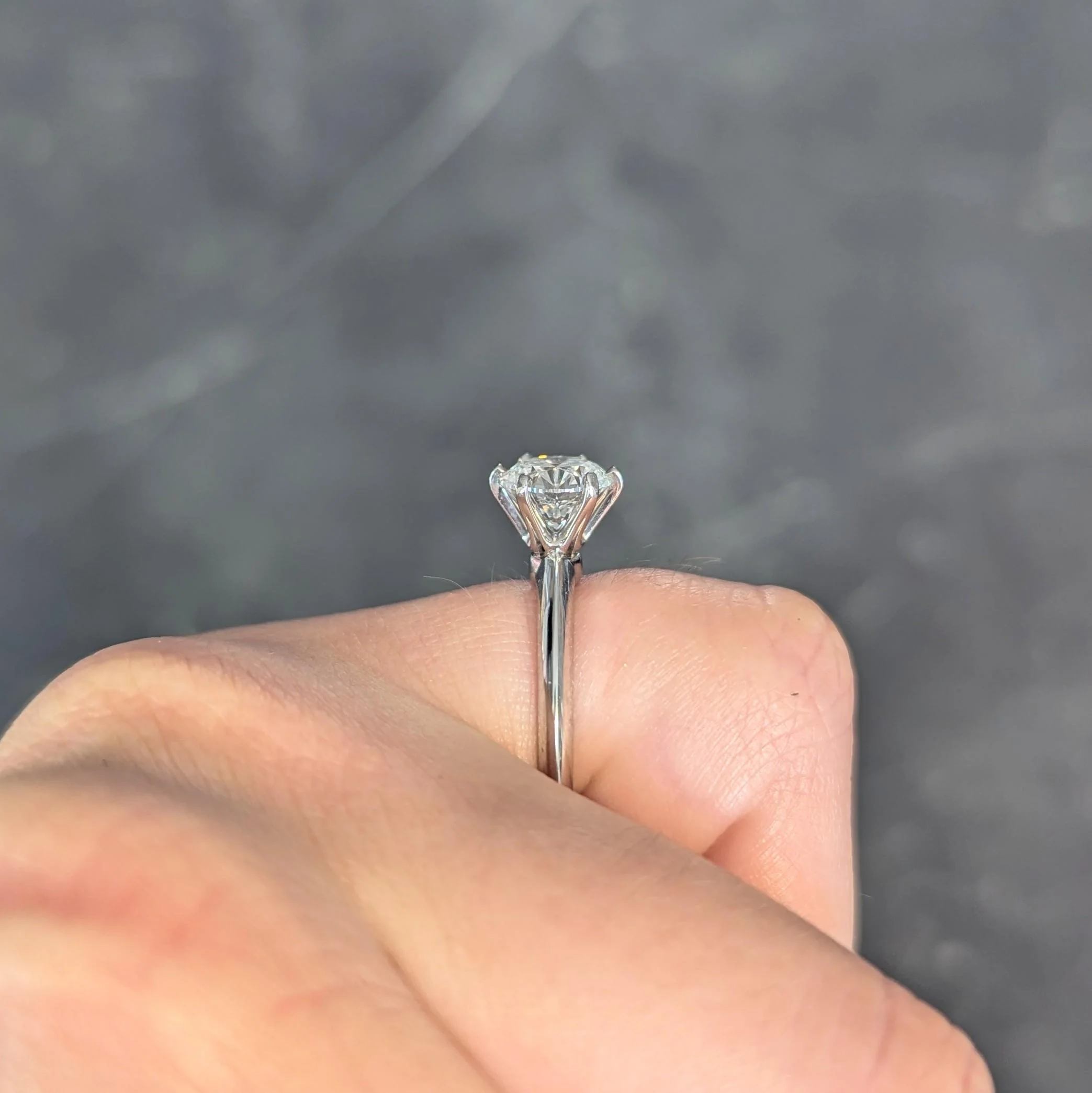 Tiffany & Co. 1.38 CTW Round Brilliant Diamond Platinum Solitaire Engagement Ring - Image 16