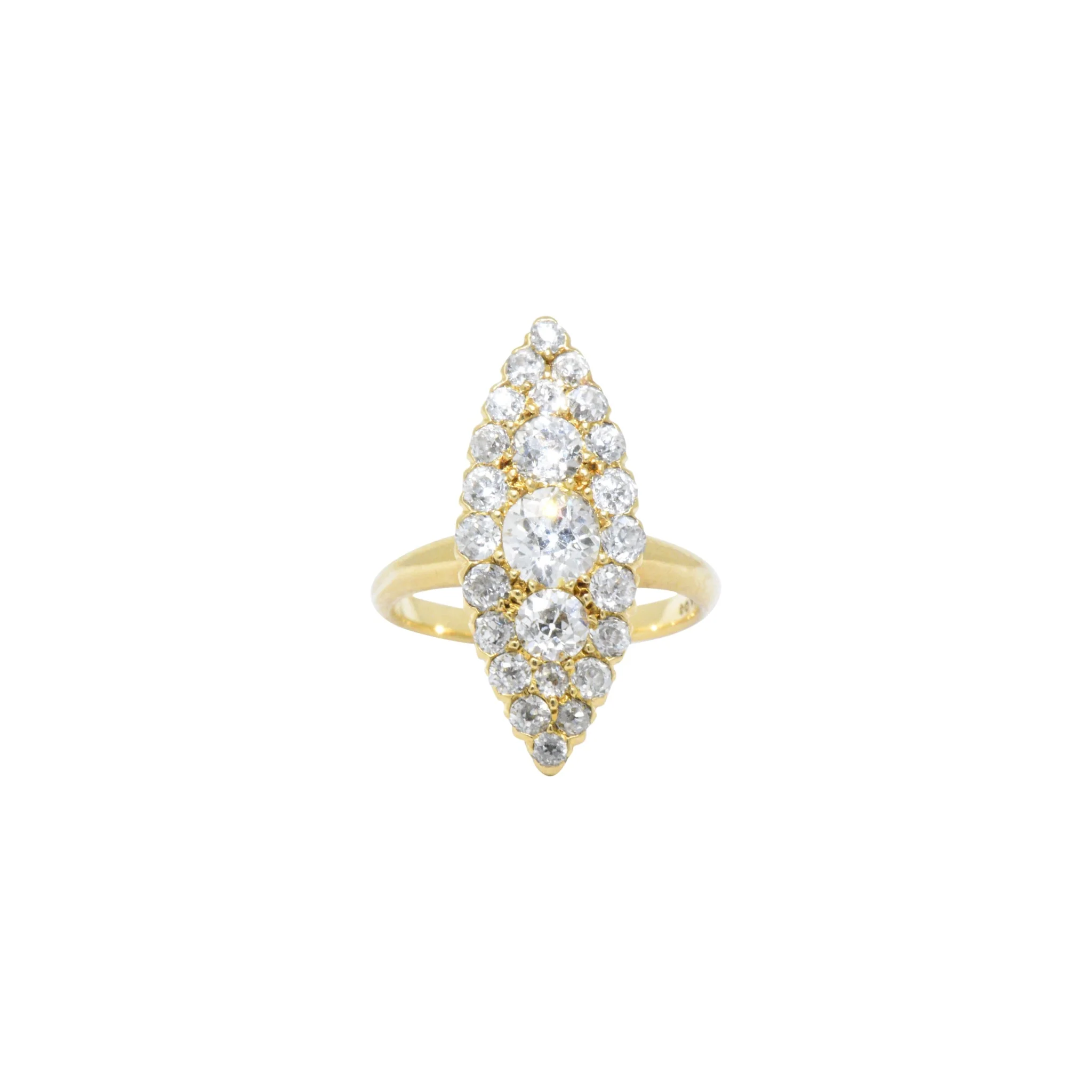 Tiffany & Co. 1.40 CTW Victorian Diamond & 18K Yellow Gold Navette Ring - Image 4