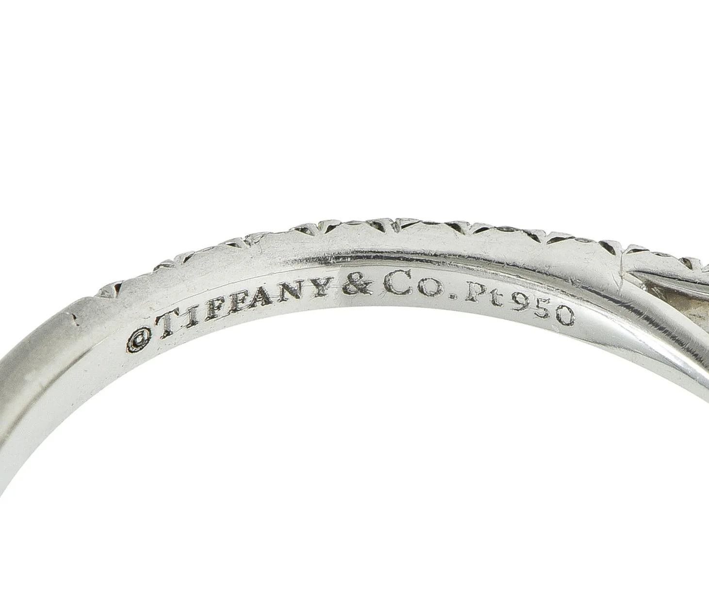 Tiffany & Co. 1.59 CTW Emerald Cut Diamond Platinum Soleste Halo Engagement Ring - Image 8