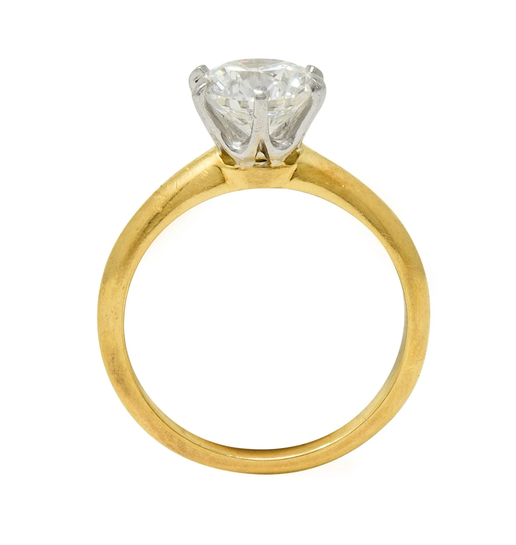 Tiffany & Co. 1.65 CTW Diamond Platinum 18 Karat Yellow Gold Solitaire Engagement Ring GIA - Image 12