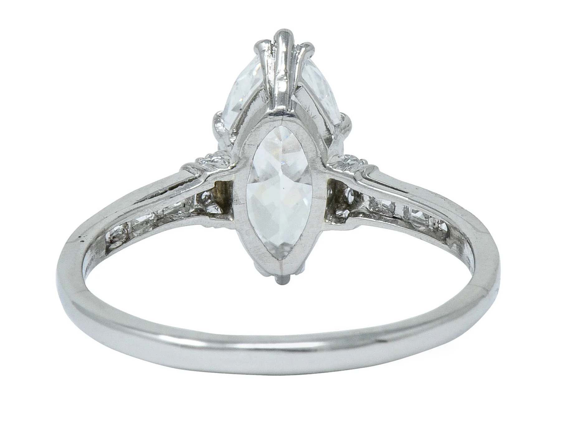 Tiffany & Co. 1.69 CTW Art Deco Marquise Cut Diamond Platinum Engagement Ring GIA - Image 4