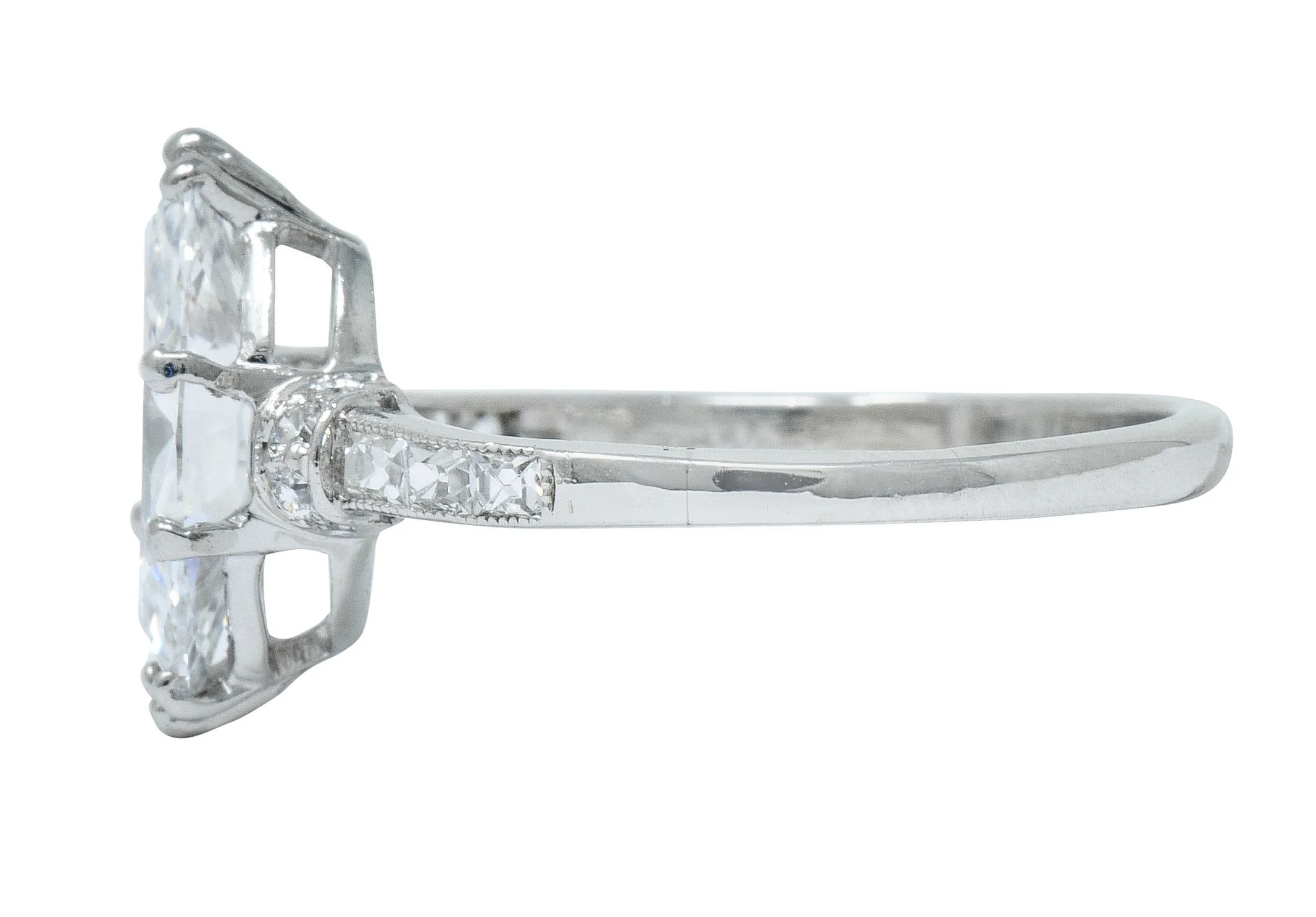 Tiffany & Co. 1.69 CTW Art Deco Marquise Cut Diamond Platinum Engagement Ring GIA - Image 5