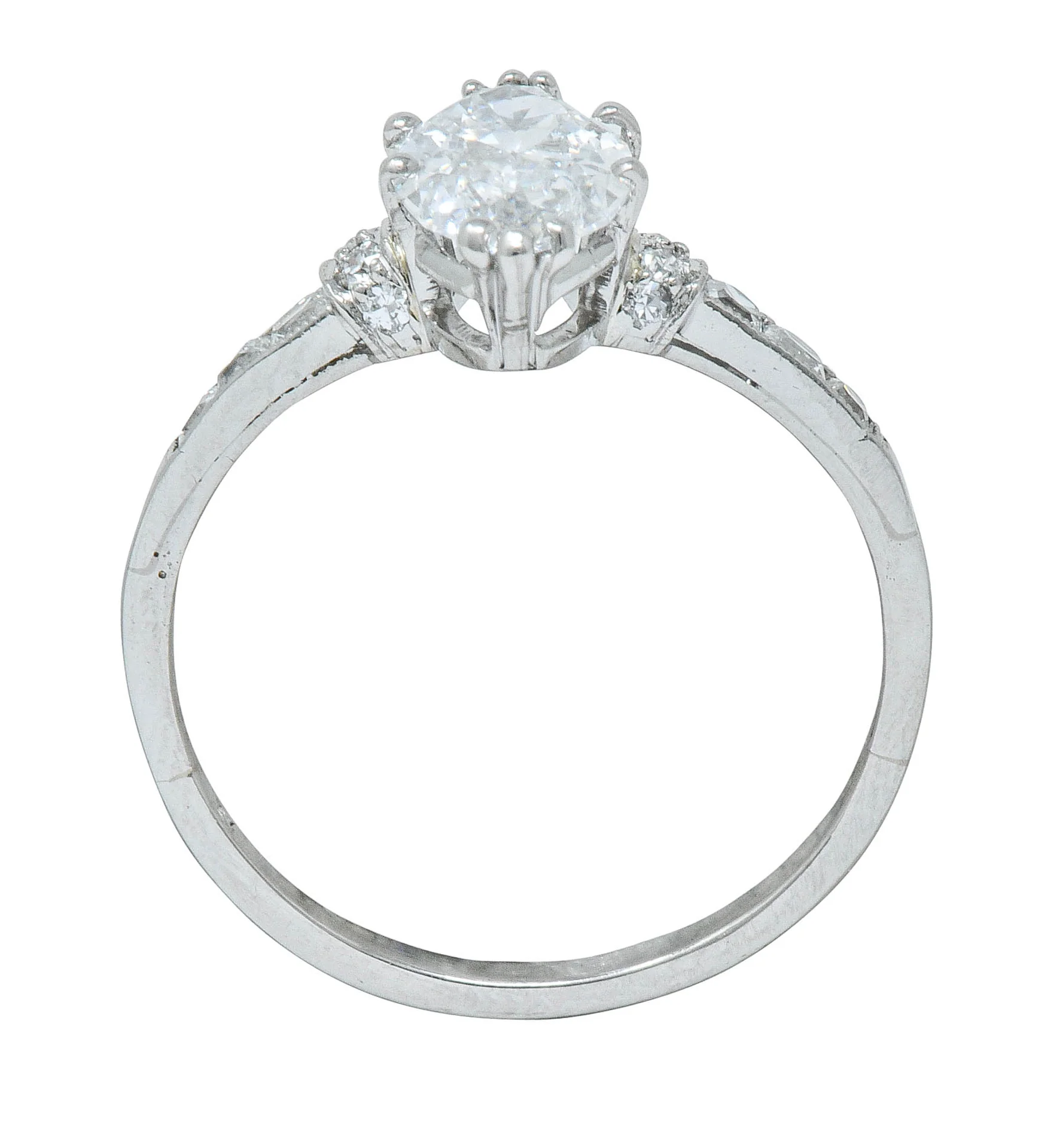 Tiffany & Co. 1.69 CTW Art Deco Marquise Cut Diamond Platinum Engagement Ring GIA - Image 7