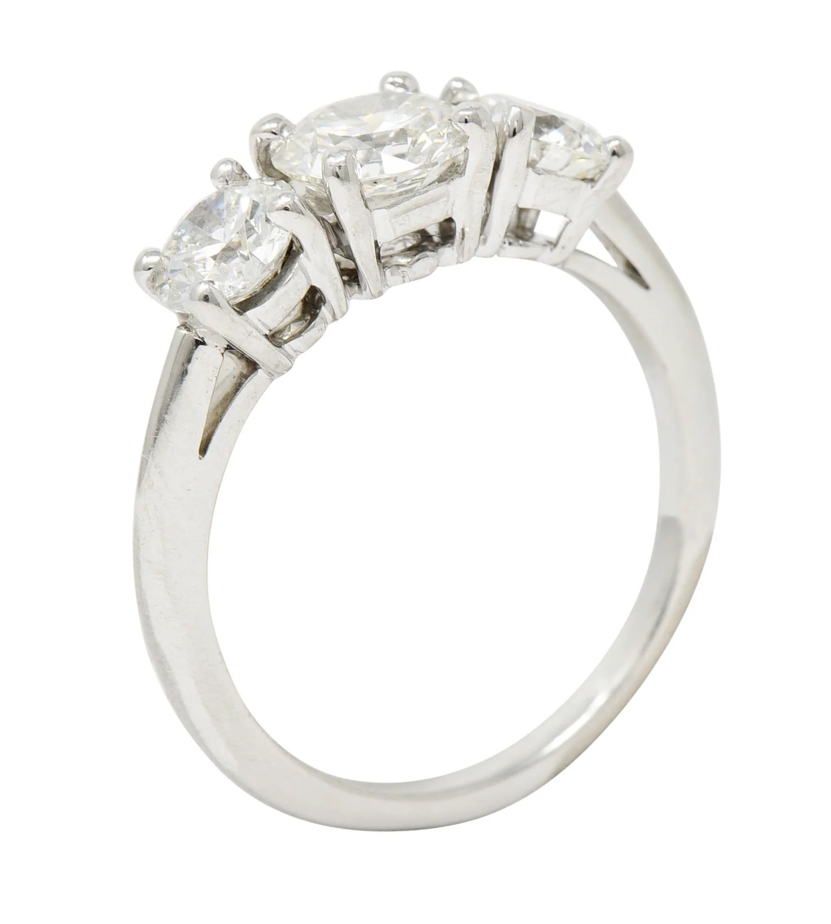 Tiffany & Co. 1.90 CTW Diamond Platinum Three Stone Ring - Image 12