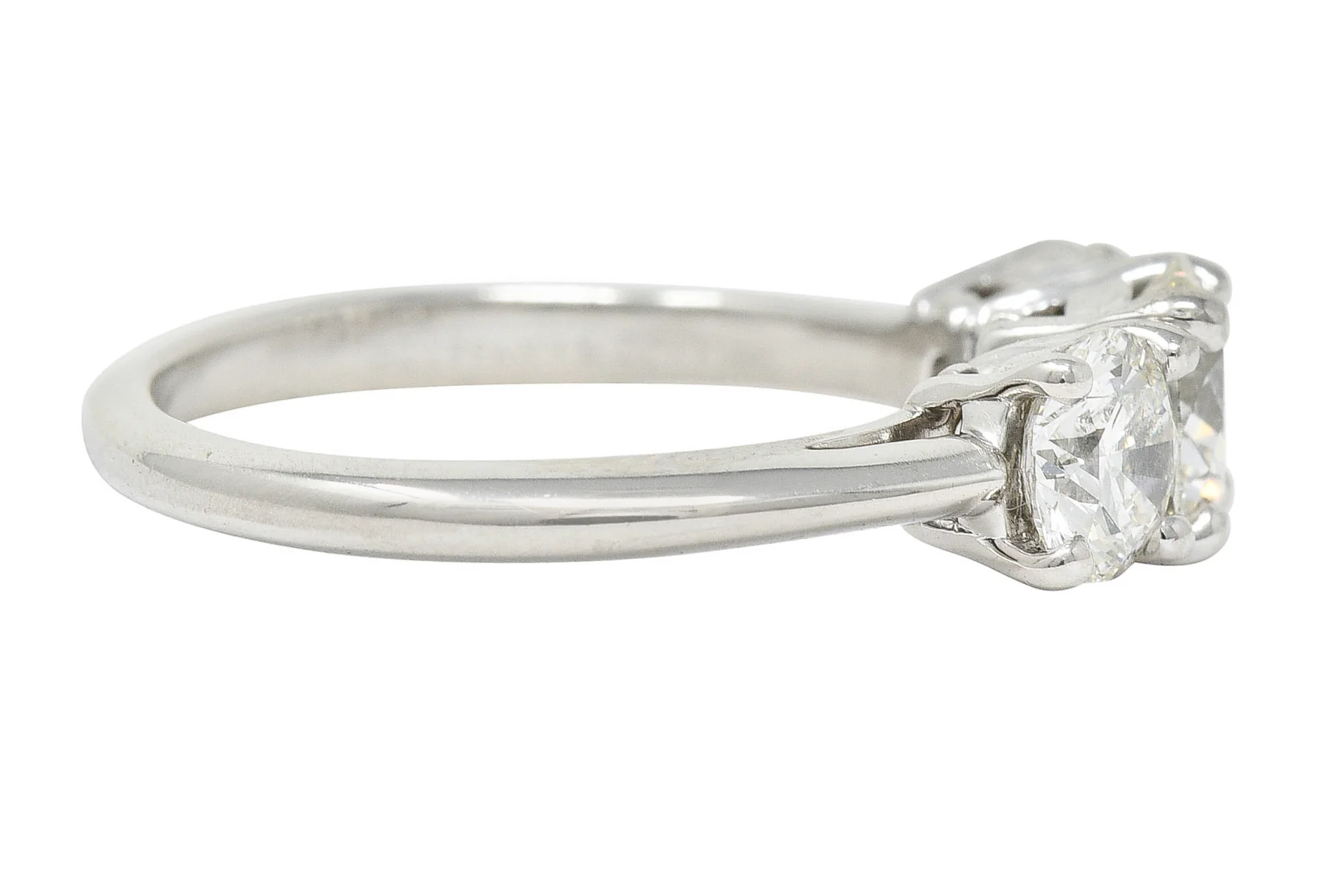 Tiffany & Co. 1.90 CTW Diamond Platinum Three Stone Ring - Image 3