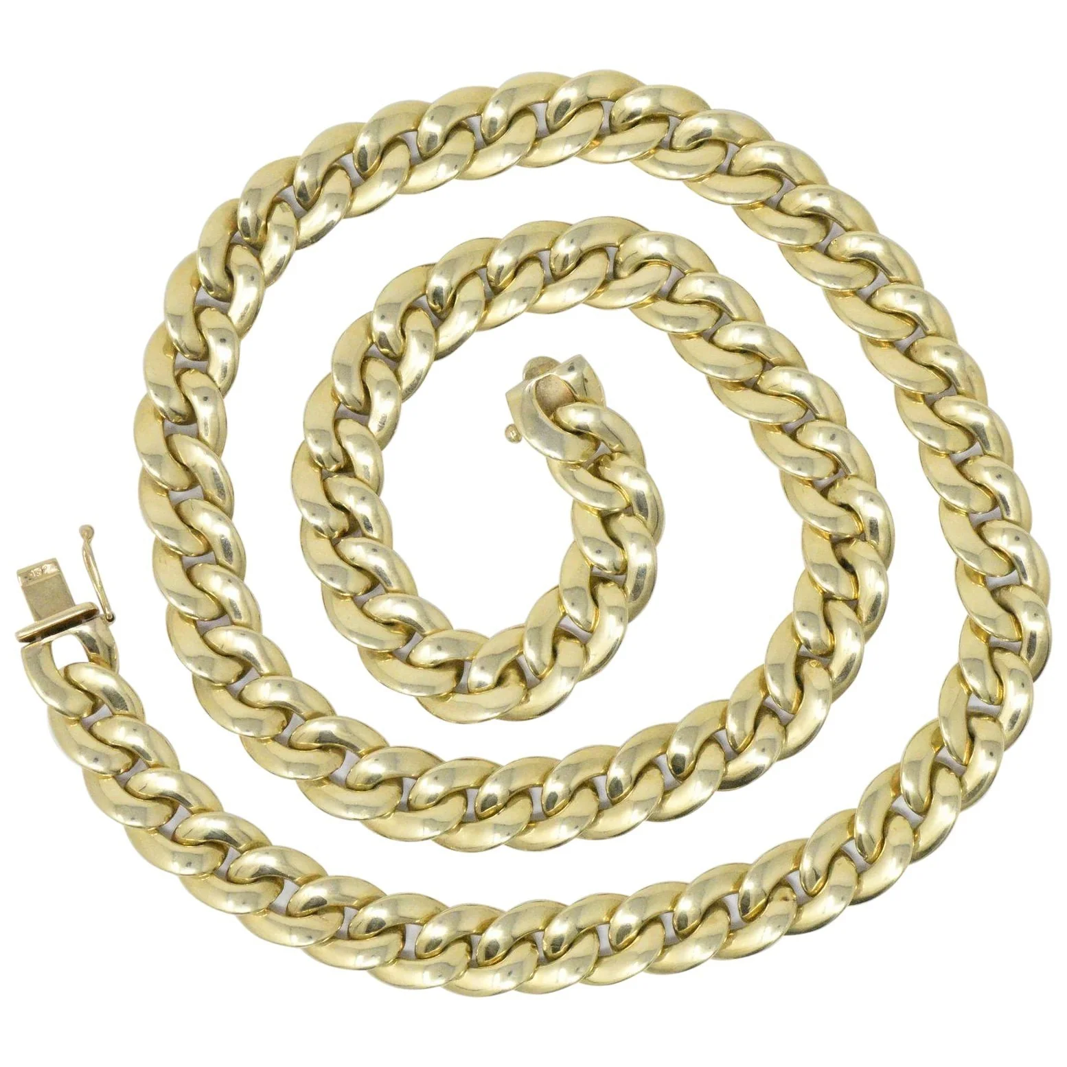 Tiffany & Co. 14 Karat Gold 24 Inch Curbed Chain Necklace
