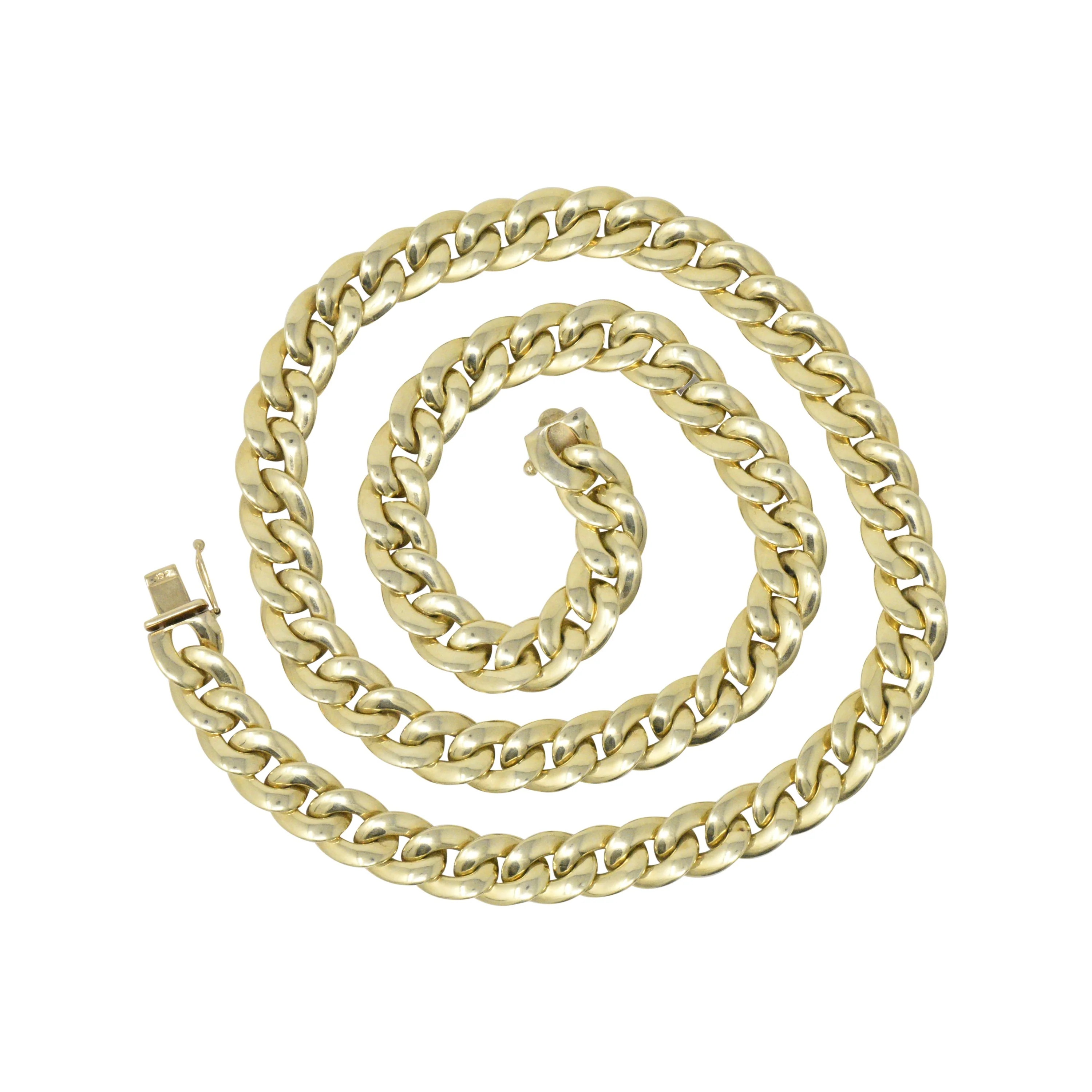 Tiffany & Co. 14 Karat Gold 24 Inch Curbed Chain Necklace - Image 2