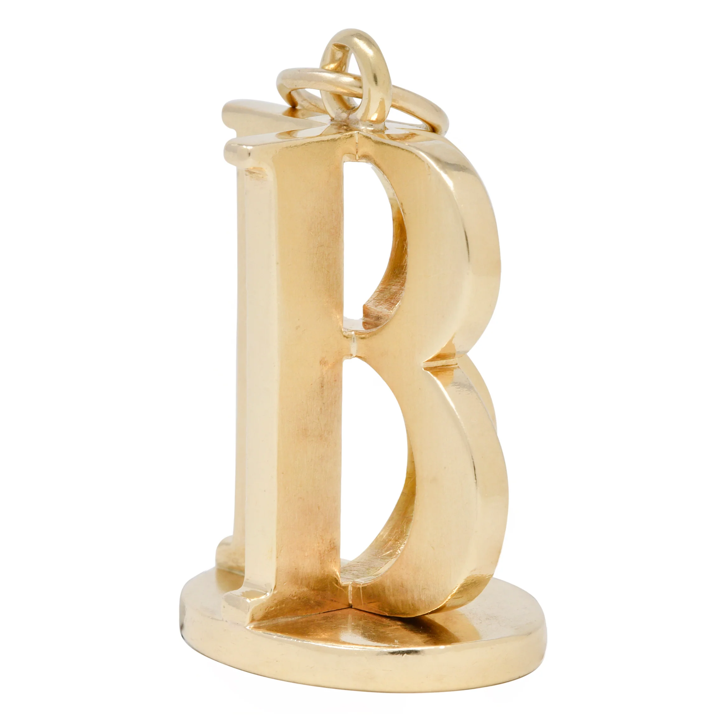 Tiffany & Co. 14 Karat Yellow Gold B Initial Vintage Retro Fob Pendant Charm - Image 2