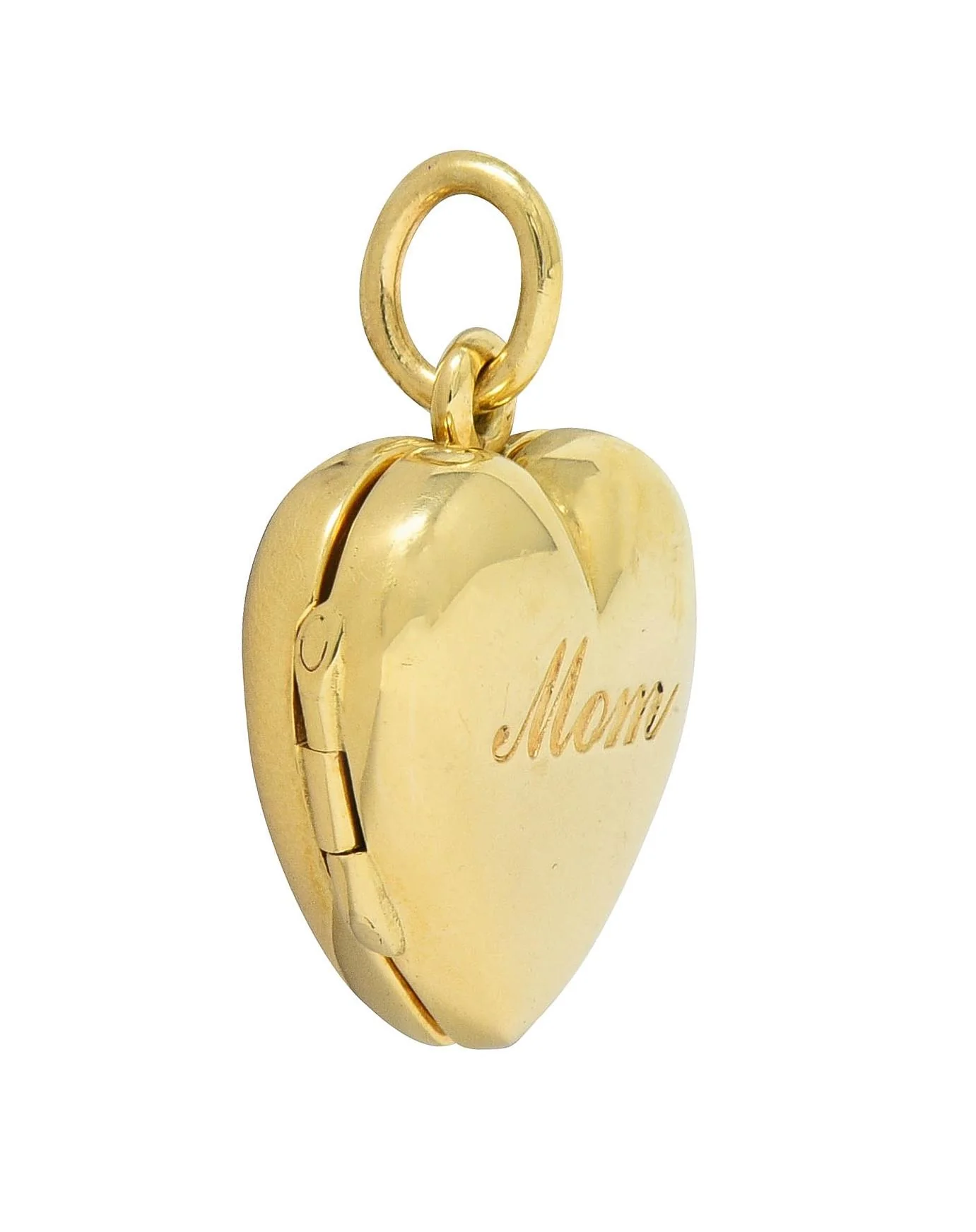 Tiffany & Co. 14 Karat Yellow Gold Mom Heart Locket Pendant - Image 5