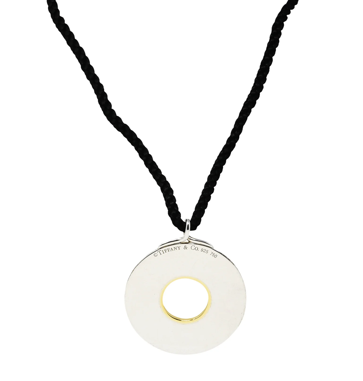 Tiffany & Co. 18 Karat Gold Sterling Silver Silk Cord Dragonfly Pendant Necklace - Image 5