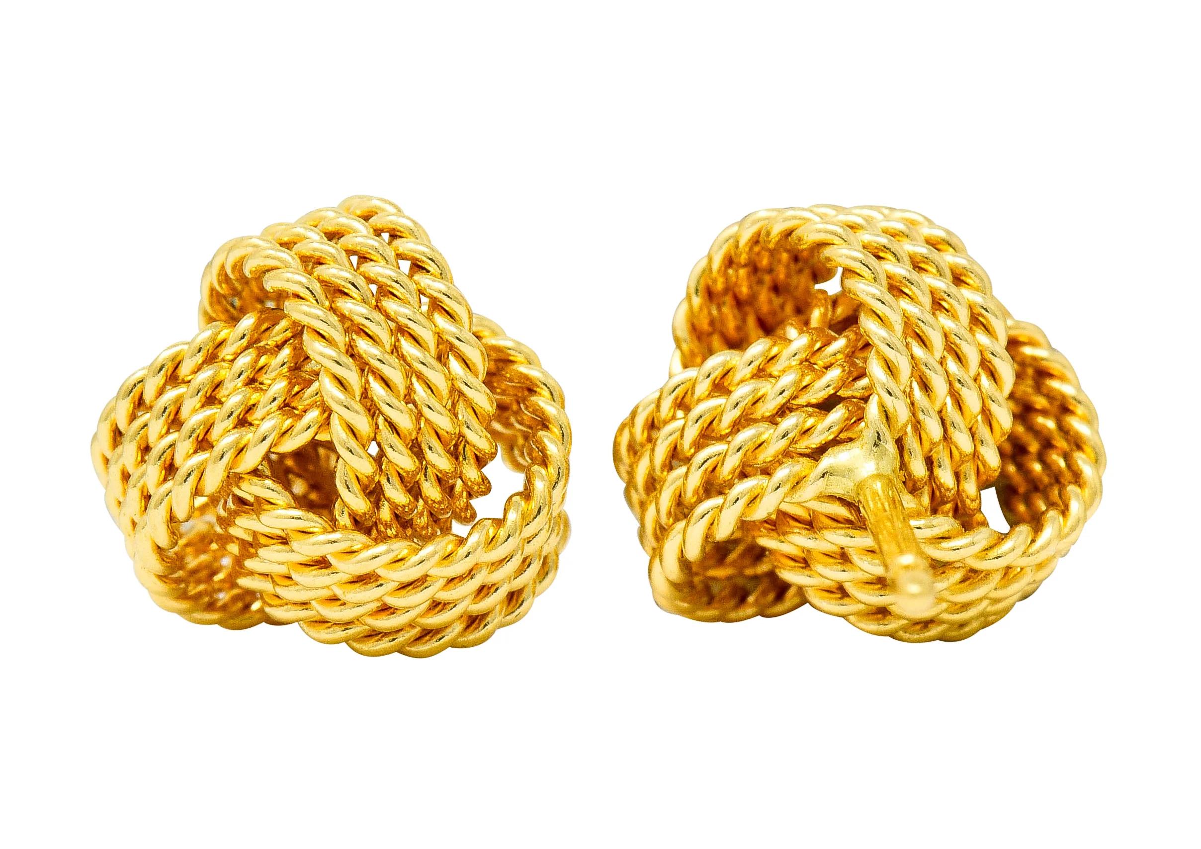 Tiffany & Co. 18 Karat Gold Tiffany Twist Knot Stud Earrings - Image 7