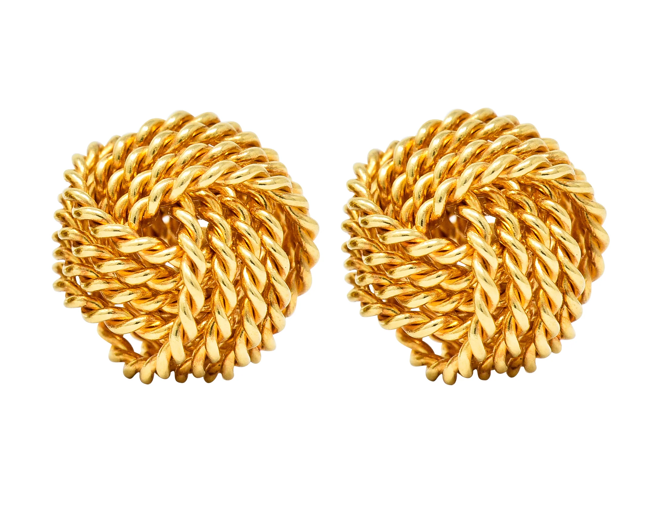 Tiffany & Co. 18 Karat Gold Tiffany Twist Knot Stud Earrings