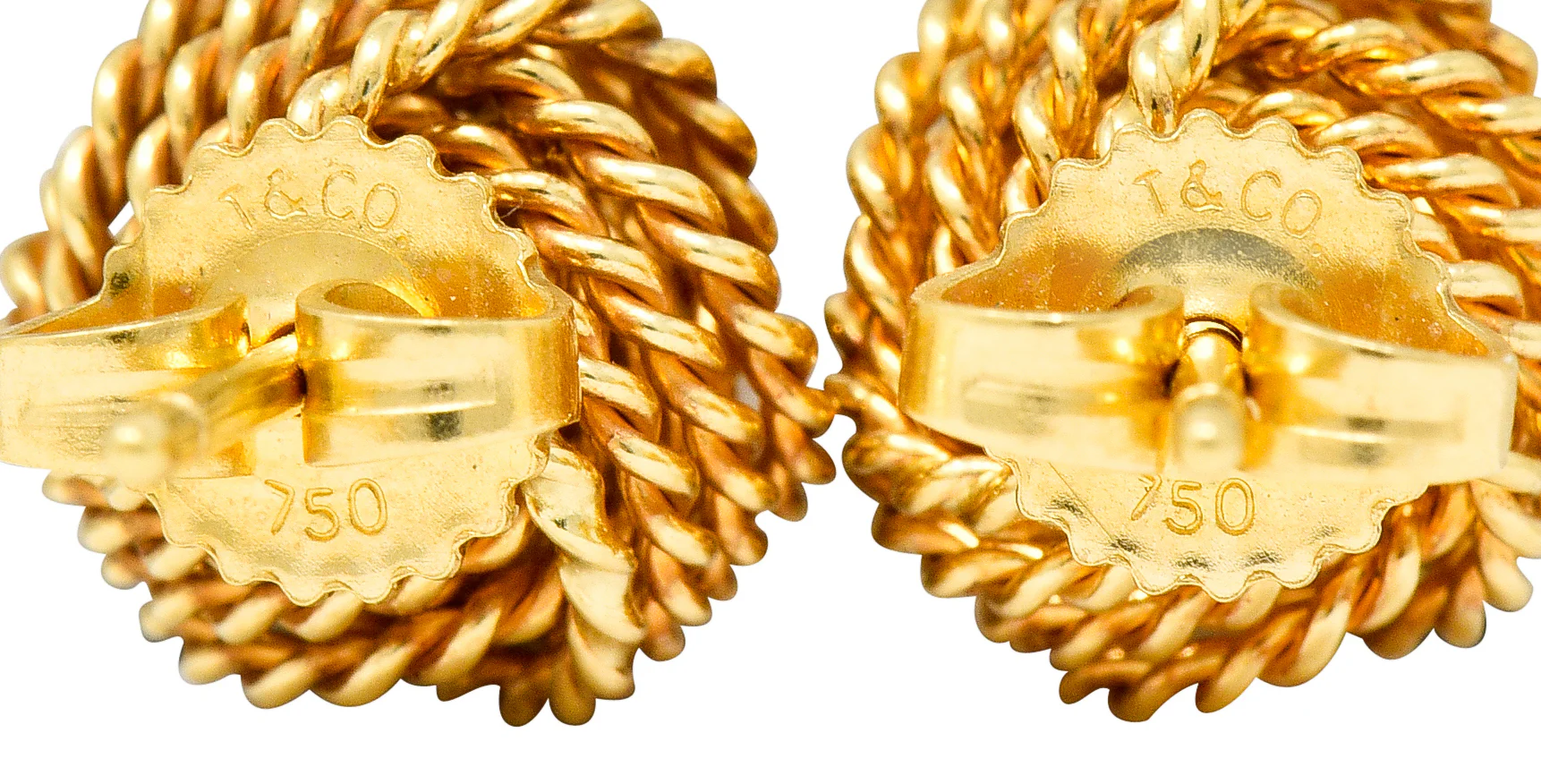 Tiffany & Co. 18 Karat Gold Tiffany Twist Knot Stud Earrings - Image 6