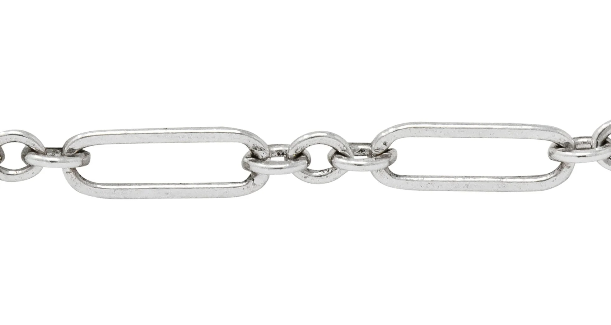 Tiffany & Co. 18 Karat White Gold Link Heart Charm Bracelet - Image 5