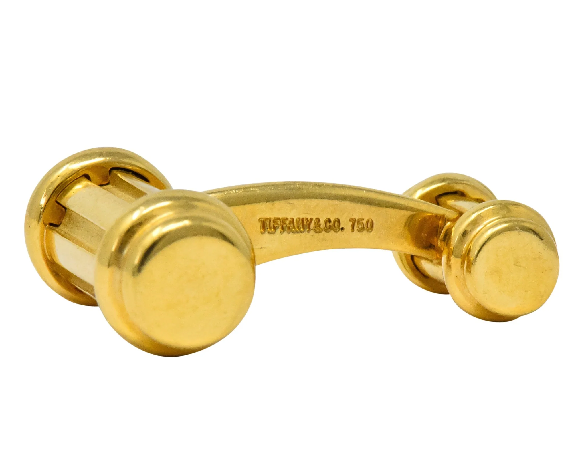 Tiffany & Co. 18 Karat Yellow Gold Atlas Cufflinks Circa 1990's - Image 6