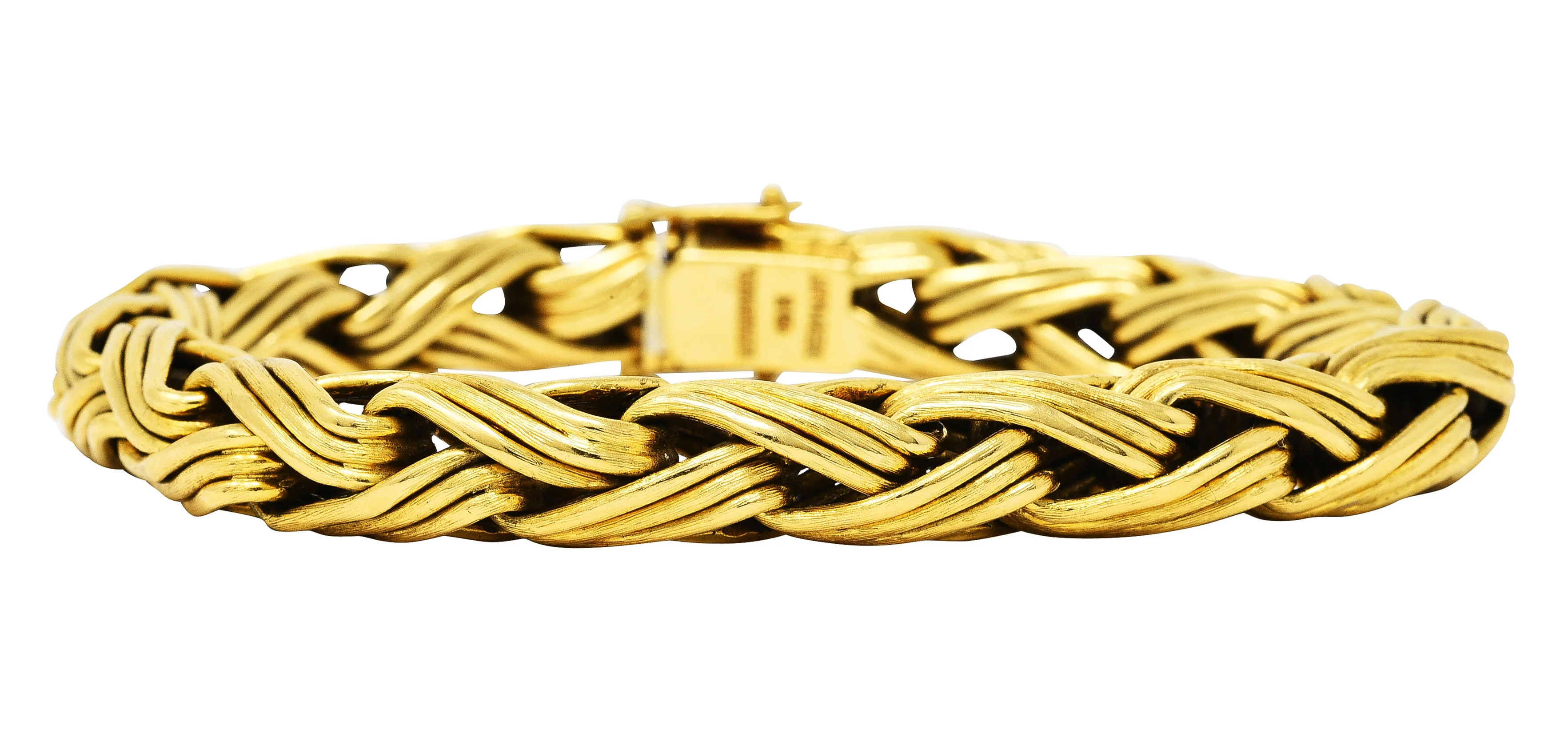 Tiffany & Co. 18 Karat Yellow Gold Braided Wheat Link Bracelet - Image 3