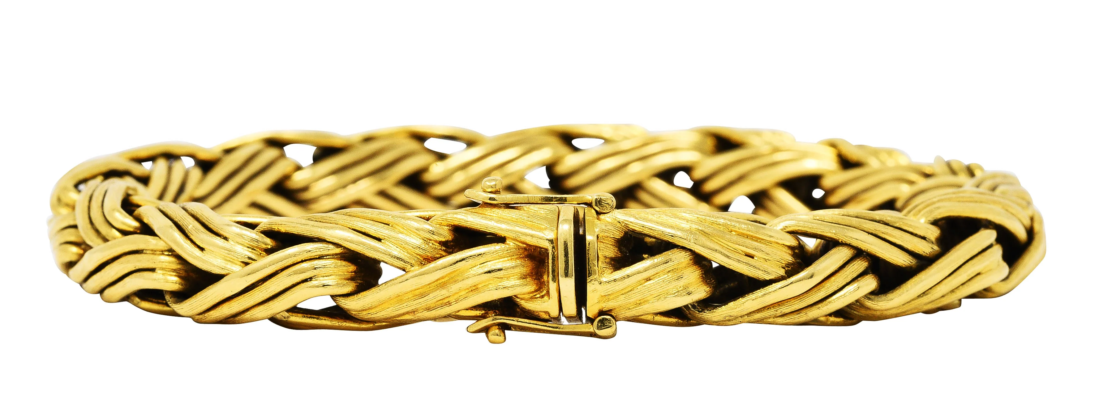 Tiffany & Co. 18 Karat Yellow Gold Braided Wheat Link Bracelet - Image 4