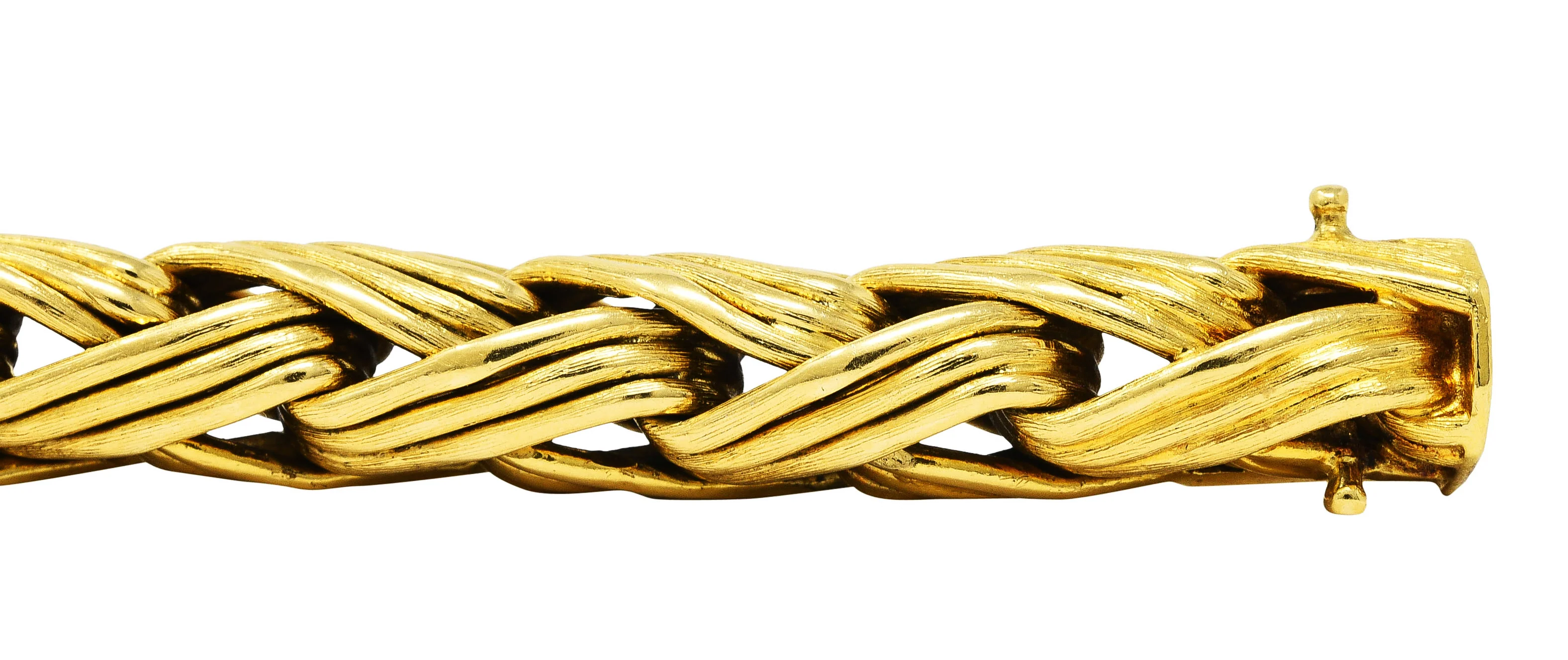 Tiffany & Co. 18 Karat Yellow Gold Braided Wheat Link Bracelet - Image 7