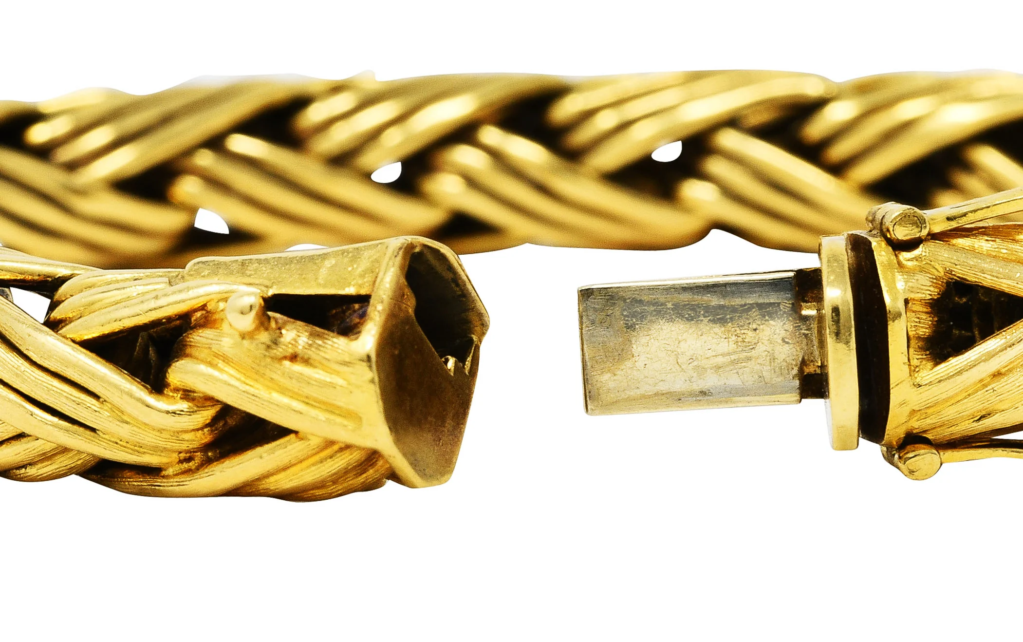 Tiffany & Co. 18 Karat Yellow Gold Braided Wheat Link Bracelet - Image 9