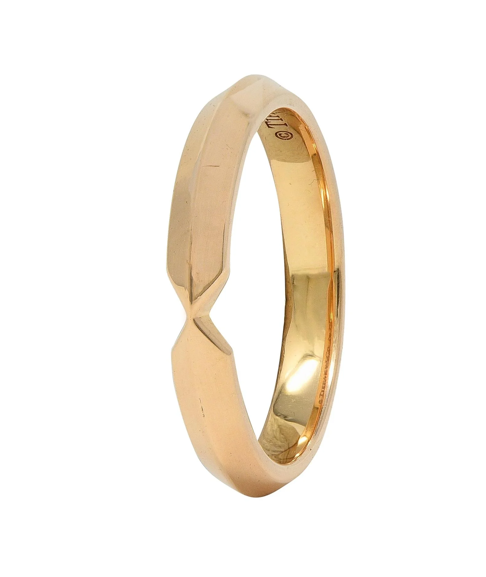 Tiffany & Co. 18 Karat Yellow Gold Contemporary Narrow Nesting Wedding Band Ring - Image 2