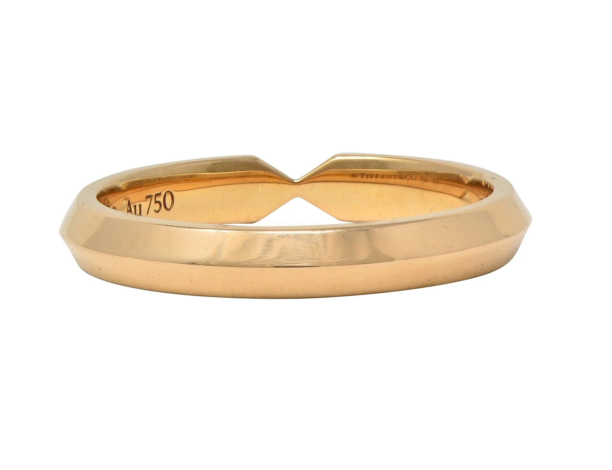 Tiffany & Co. 18 Karat Yellow Gold Contemporary Narrow Nesting Wedding Band Ring - Image 3