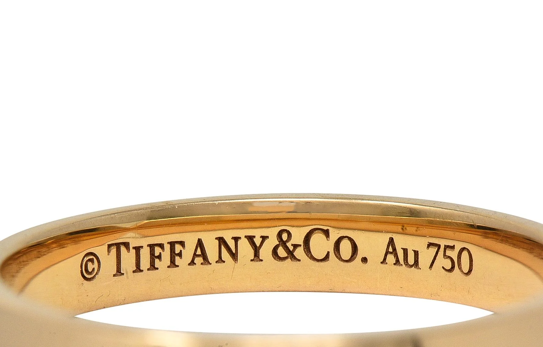 Tiffany & Co. 18 Karat Yellow Gold Contemporary Narrow Nesting Wedding Band Ring - Image 4