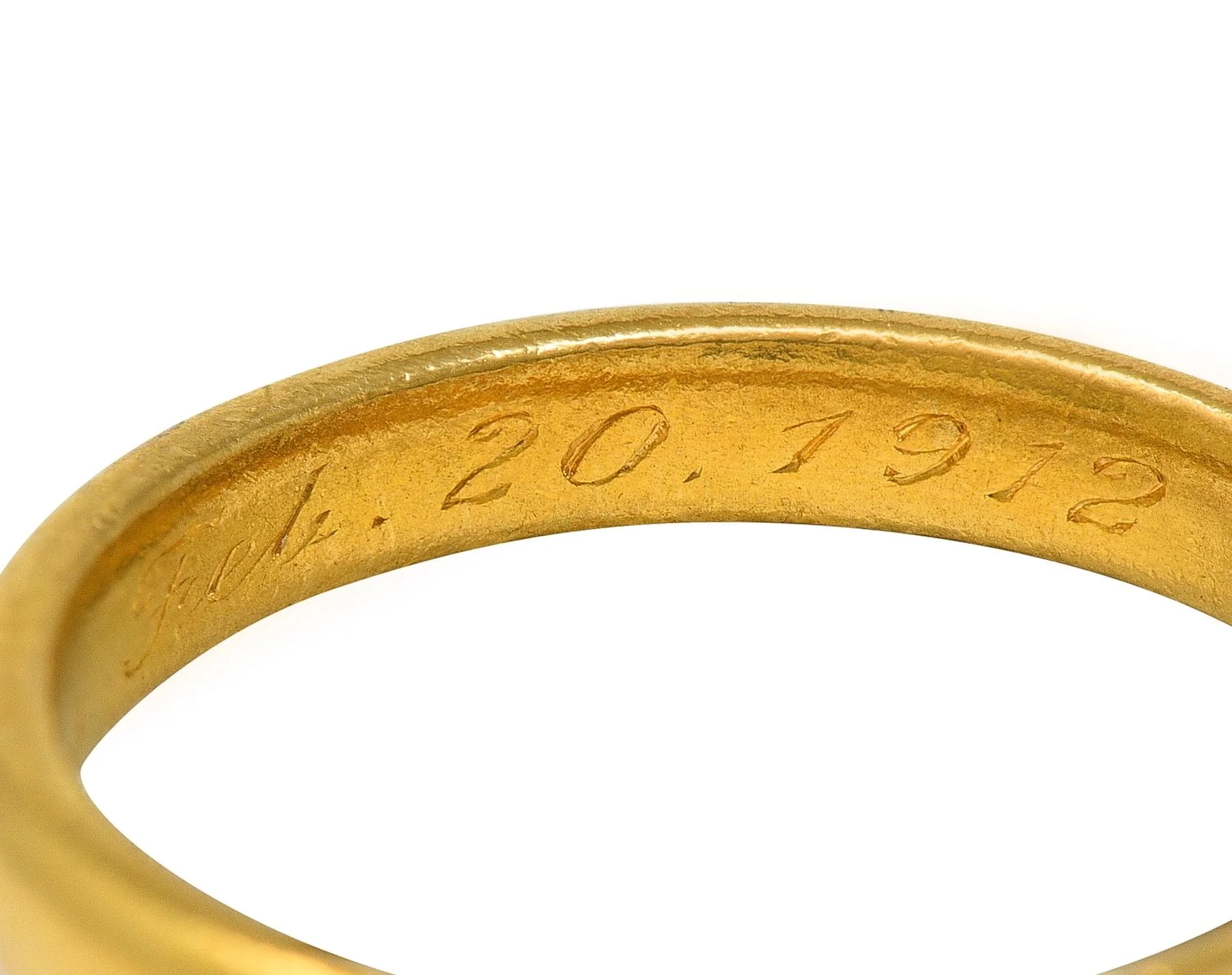 Tiffany & Co. 1912 22 Karat Yellow Gold Antique Unisex Wedding Band Ring - Image 8