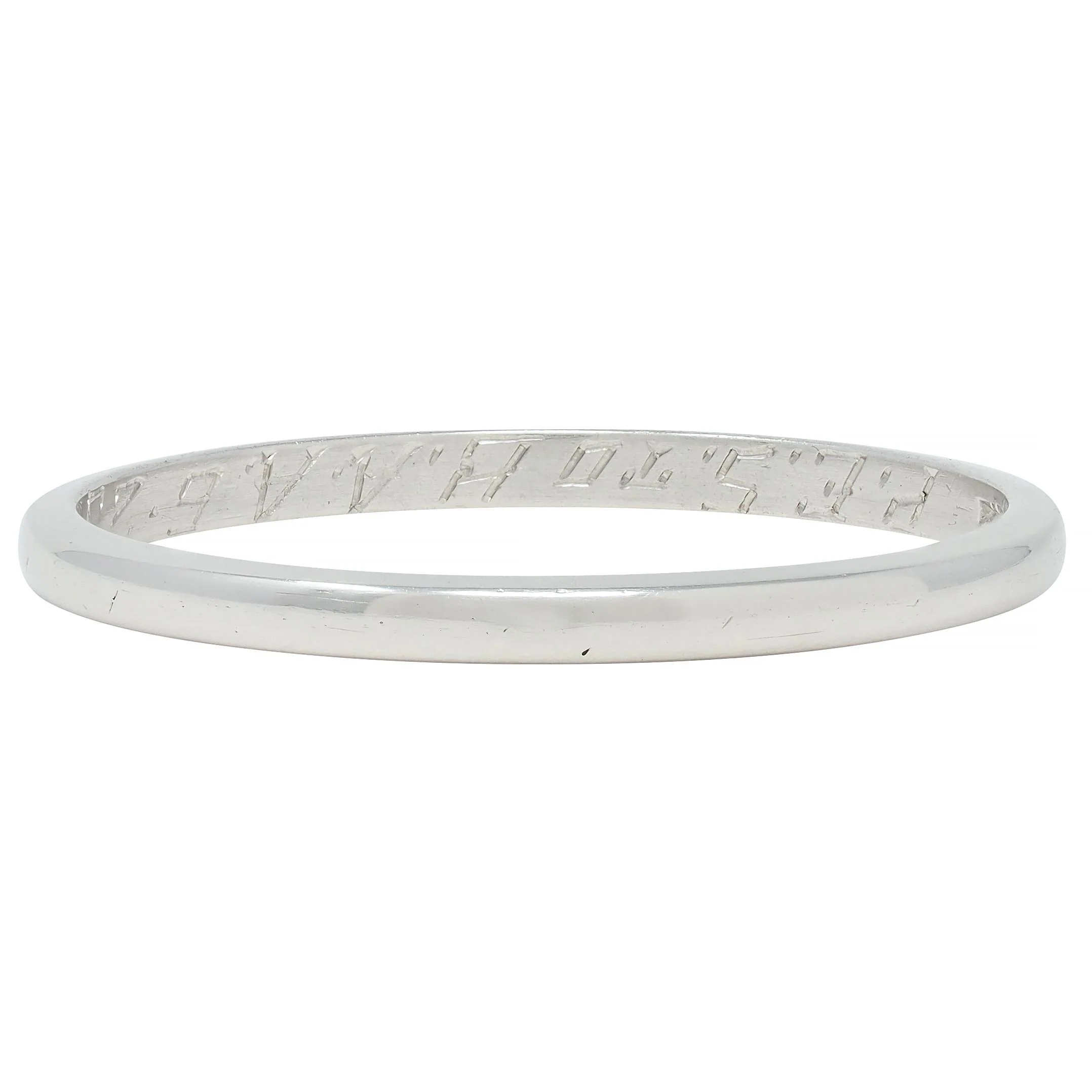 Tiffany & Co. 1923 Art Deco Platinum Antique Wedding Band Ring - Image 4