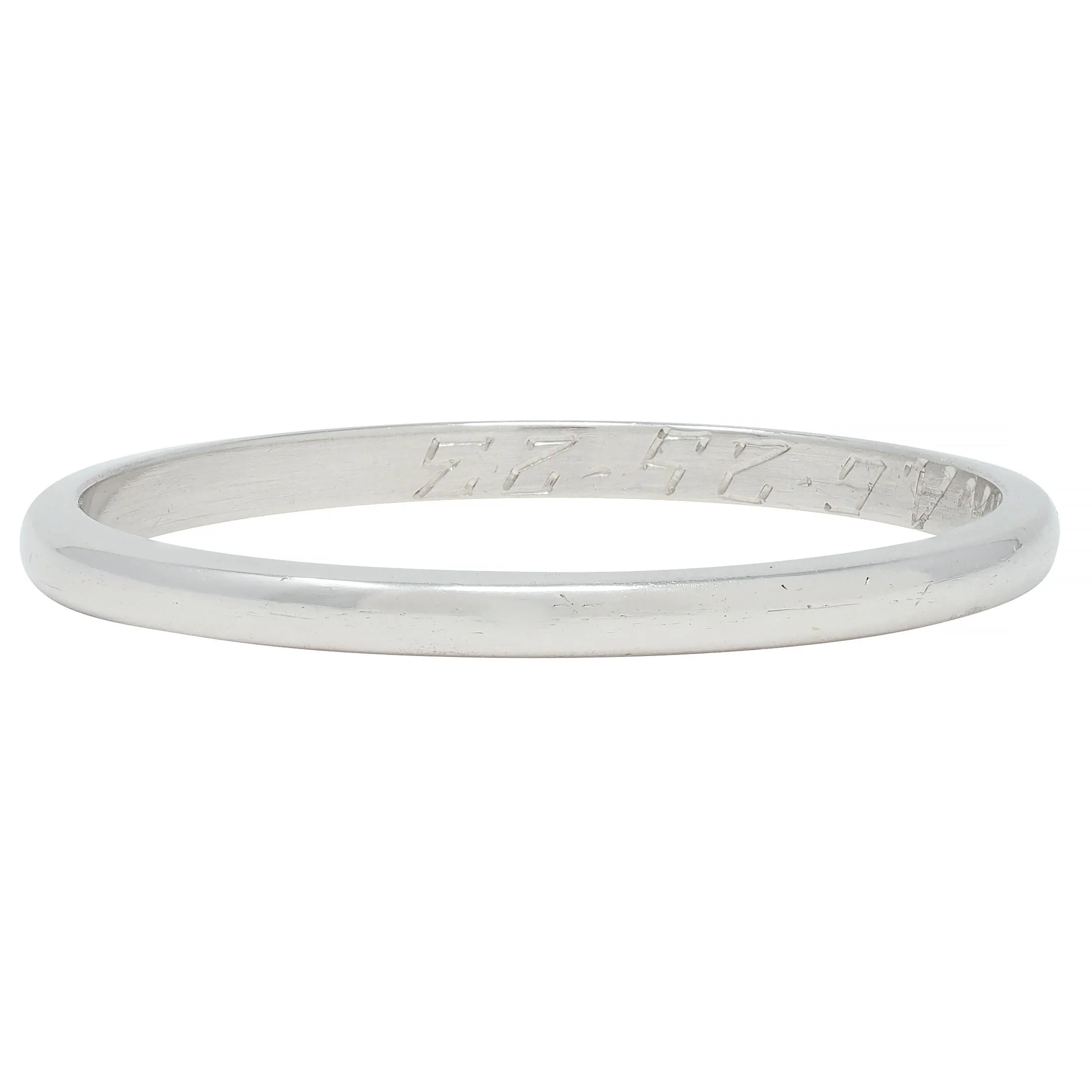 Tiffany & Co. 1923 Art Deco Platinum Antique Wedding Band Ring - Image 5