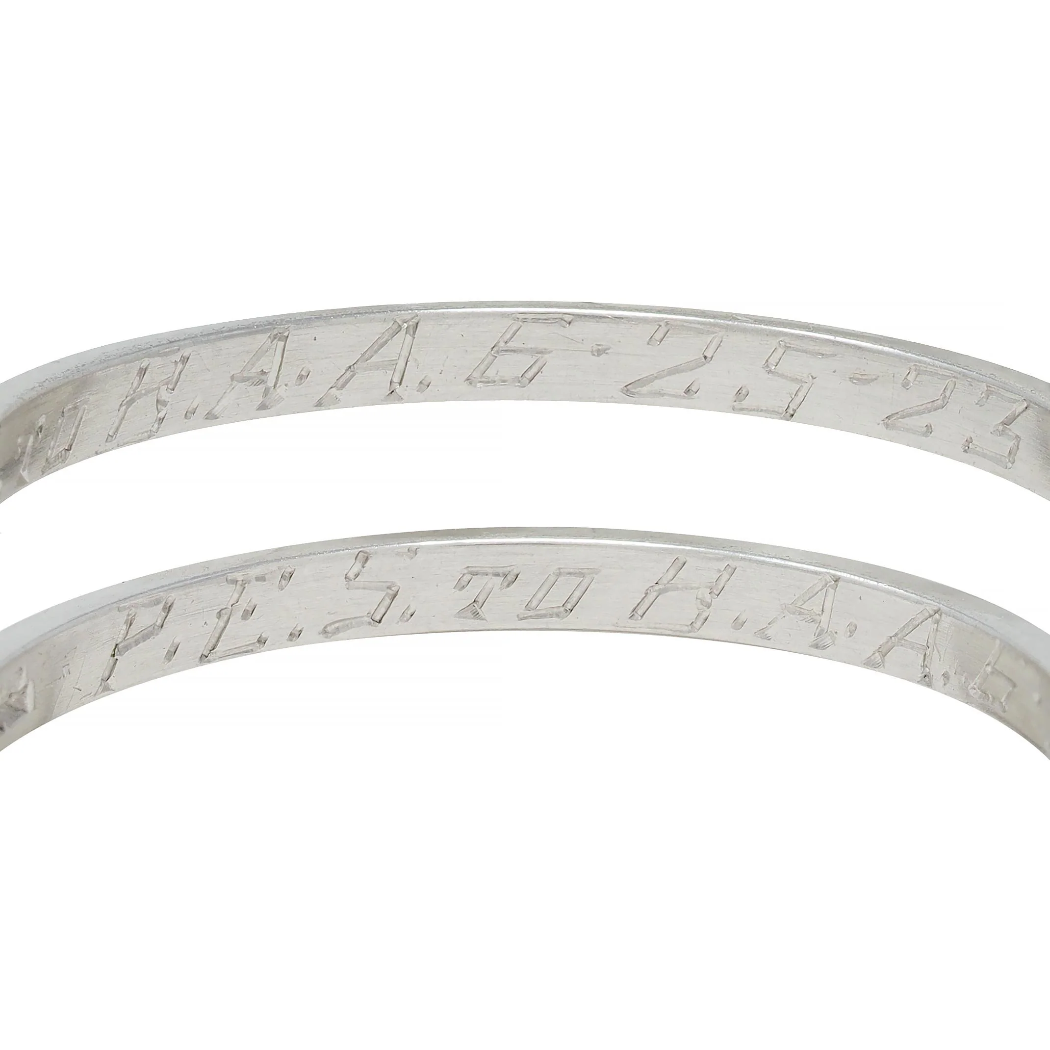 Tiffany & Co. 1923 Art Deco Platinum Antique Wedding Band Ring - Image 7