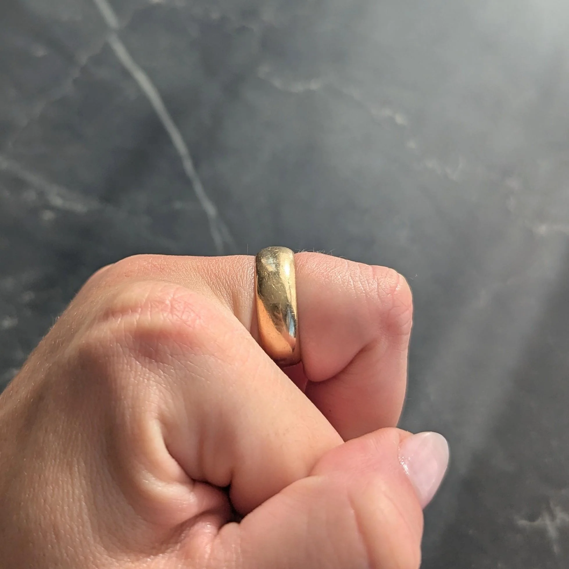 Tiffany & Co. 1960's 14 Karat Yellow Gold Vintage Wedding Cigar Band Ring - Image 9