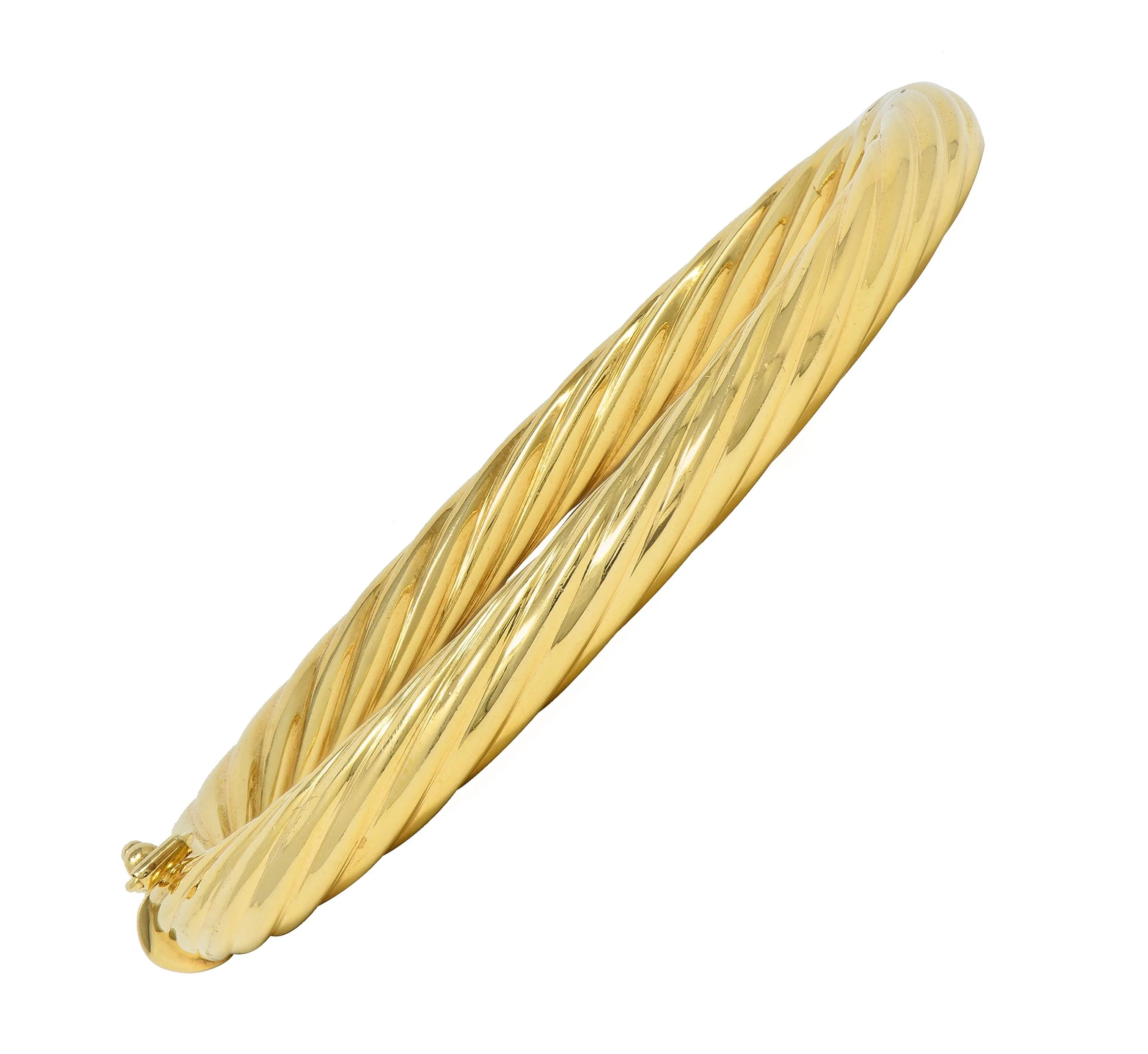 Tiffany & Co. 1960's 14 Karat Yellow Gold Vintage Twisted Rope Bangle Bracelet