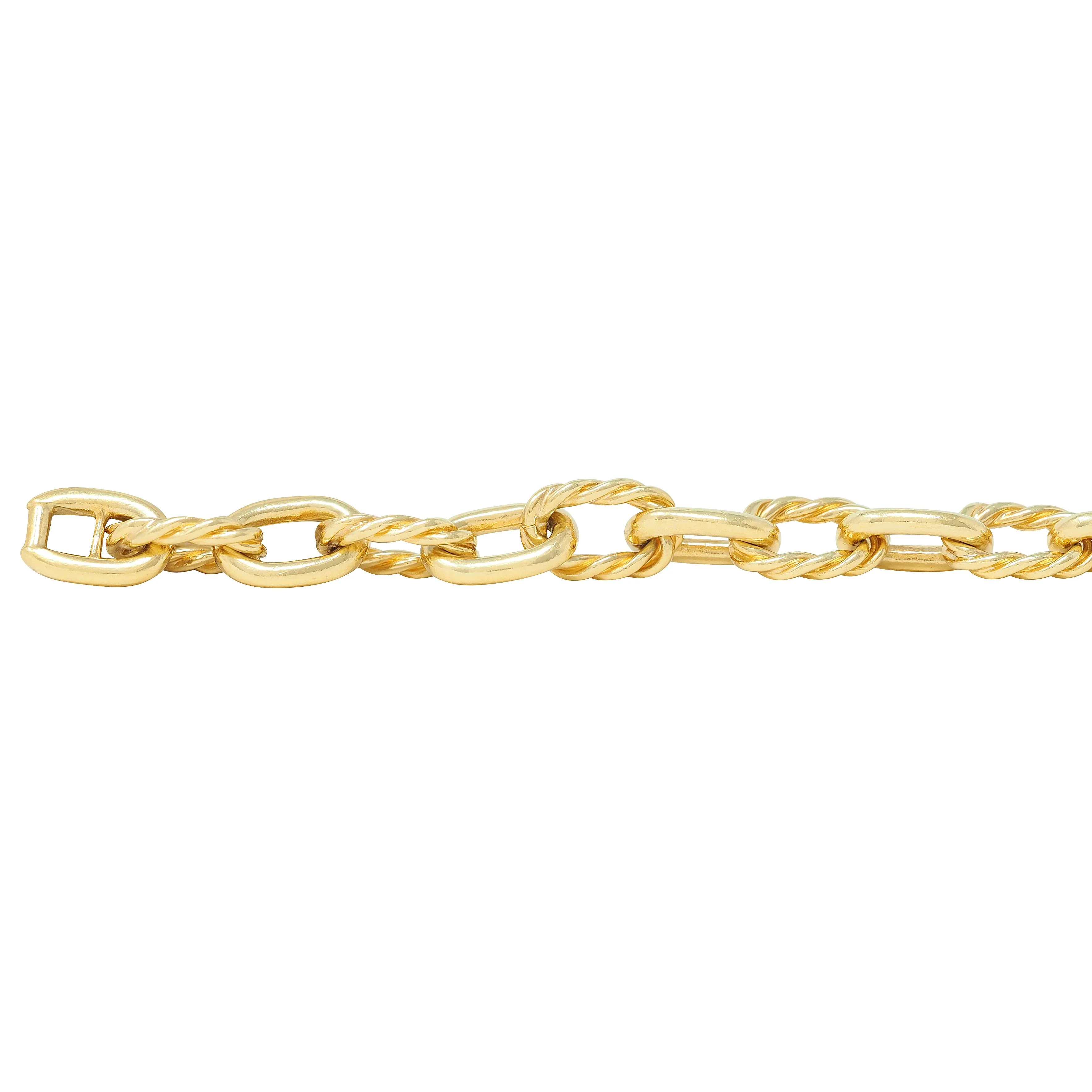 Tiffany & Co. 1960's 18 Karat Yellow Vintage Twisted Rope Link Chain Bracelet - Image 3