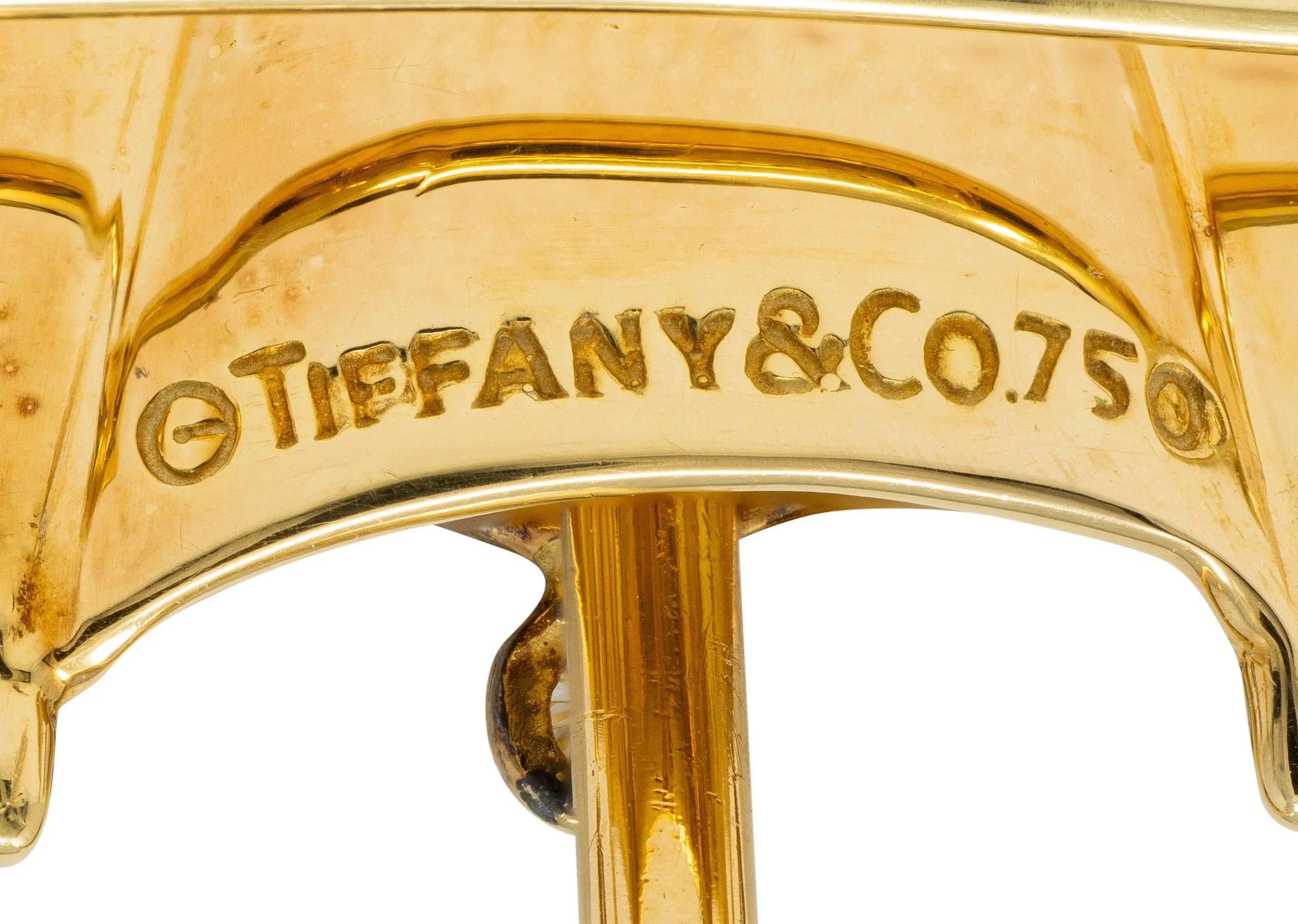 Tiffany & Co. 1960's Diamond 18 Karat Yellow Gold Vintage Umbrella Brooch - Image 6