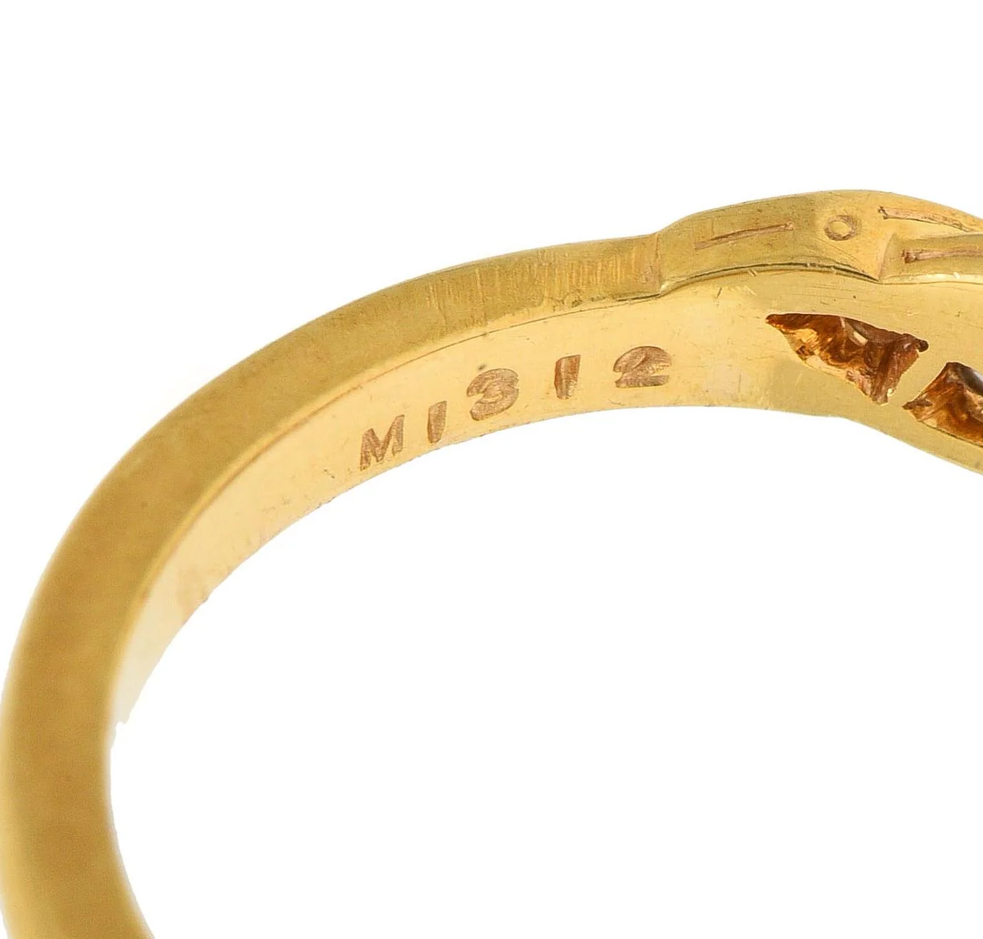 Tiffany & Co. 1960's Sapphire Diamond 18 Karat Yellow Gold Vintage Twist Band Ring - Image 8