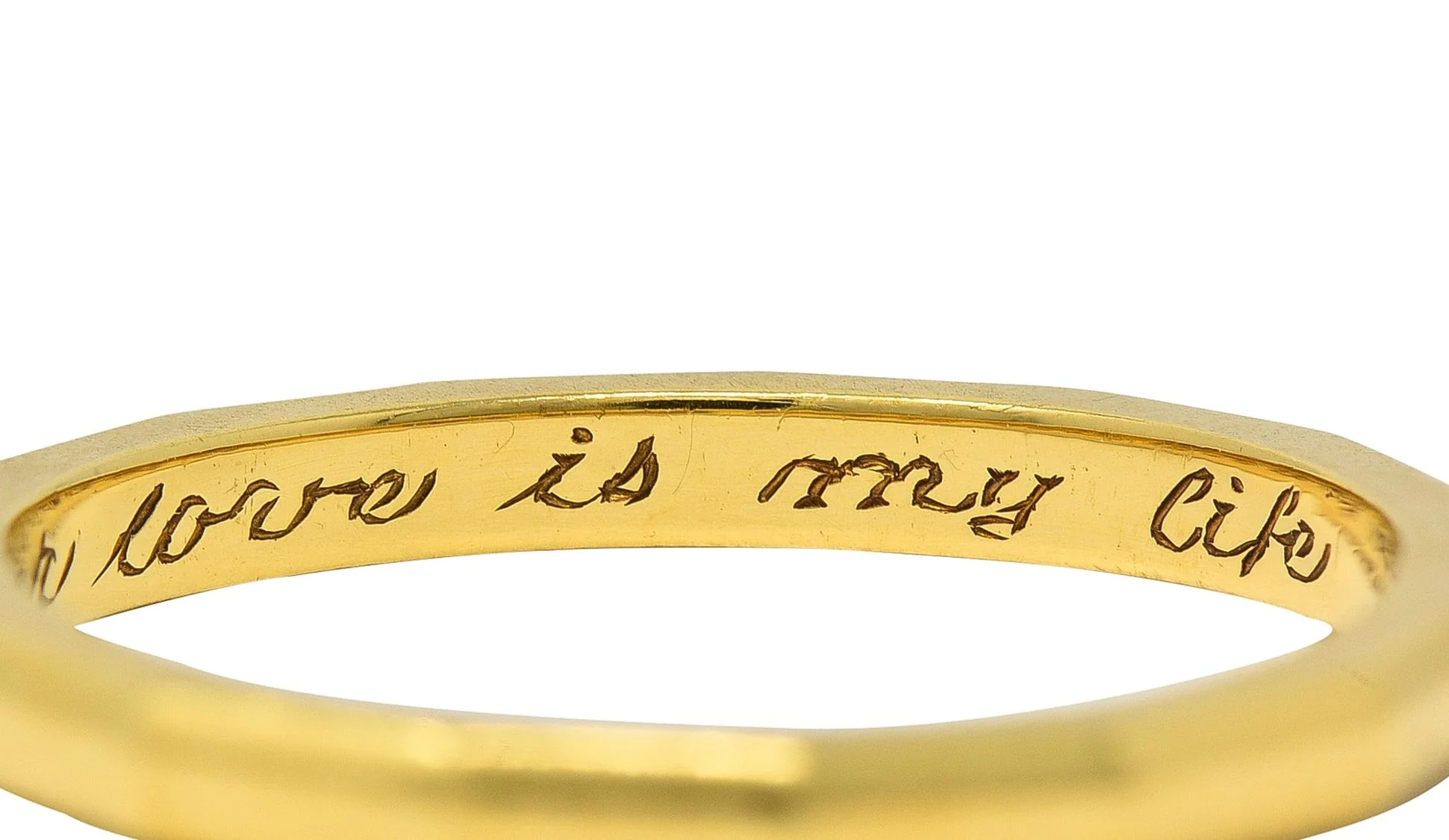 Tiffany & Co. 1970 18 Karat Yellow Gold Vintage Faceted Band Ring - Image 6