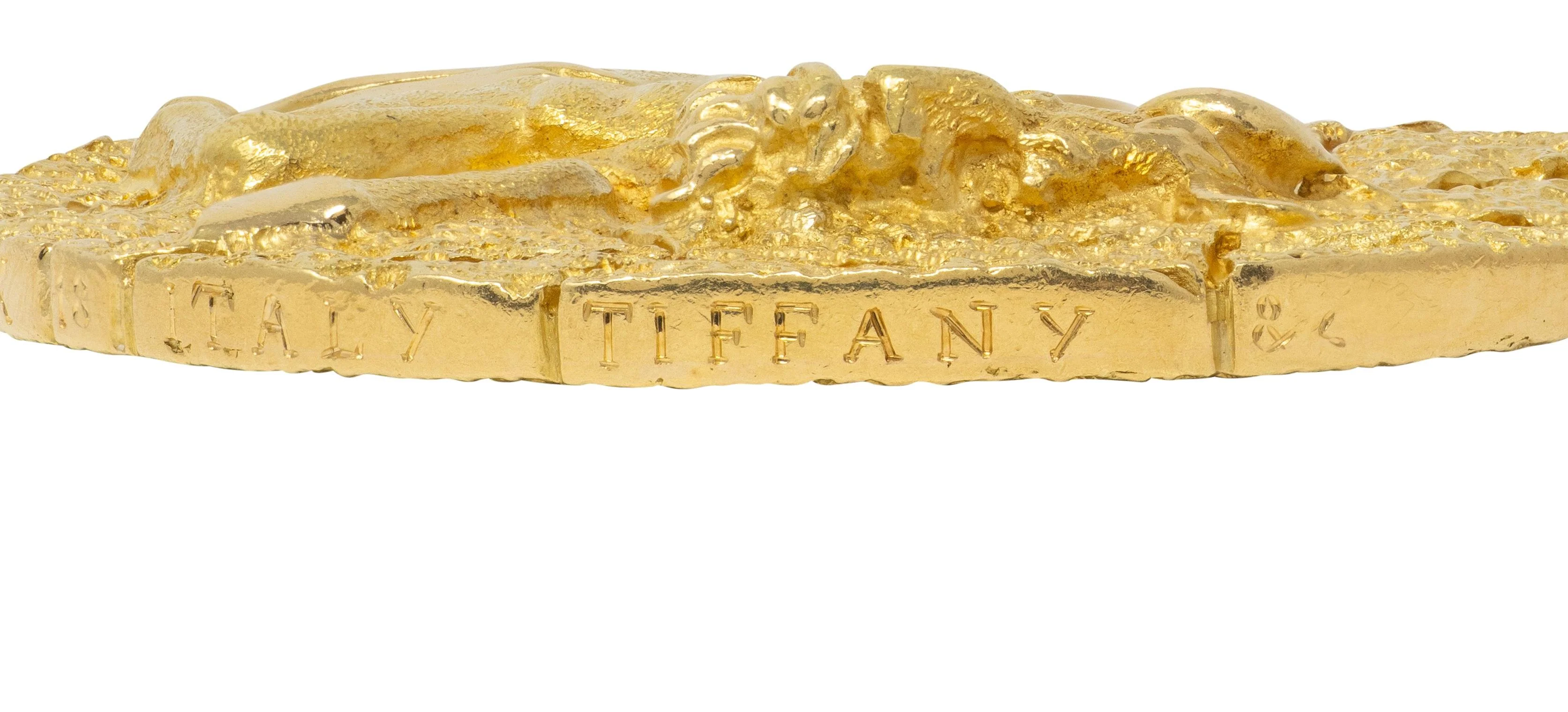 Tiffany & Co. 1970's 18 Karat Yellow Gold Vintage Taurus Zodiac Medallion Pendant - Image 5