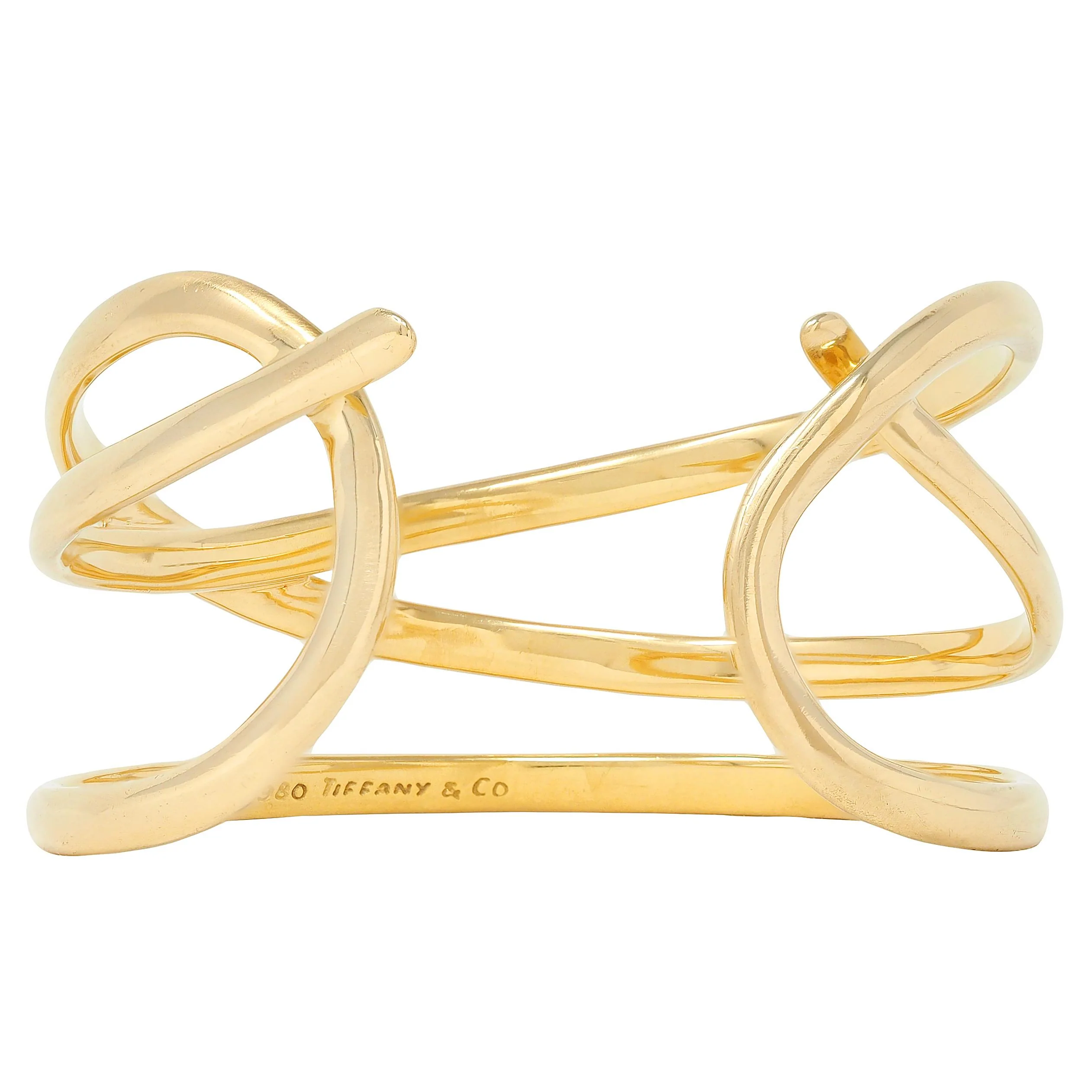Tiffany & Co. 1980 18 Karat Yellow Gold Vintage Loose Loop Cuff Bracelet - Image 3
