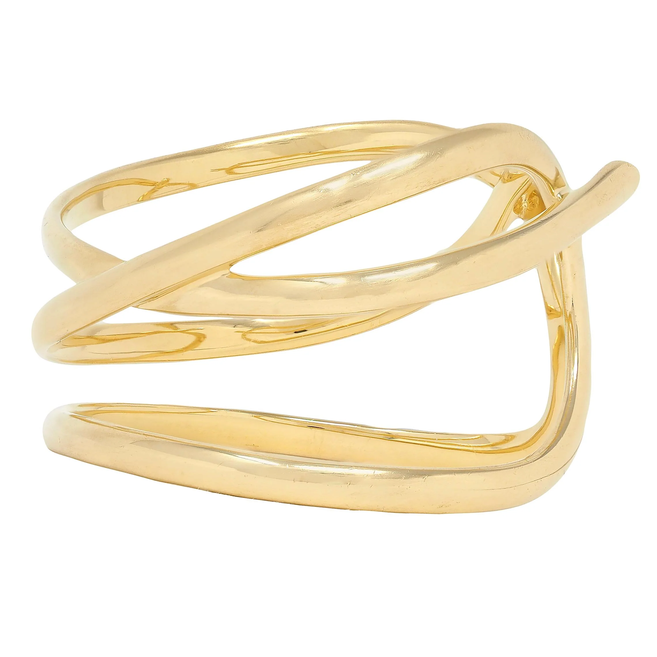 Tiffany & Co. 1980 18 Karat Yellow Gold Vintage Loose Loop Cuff Bracelet - Image 4