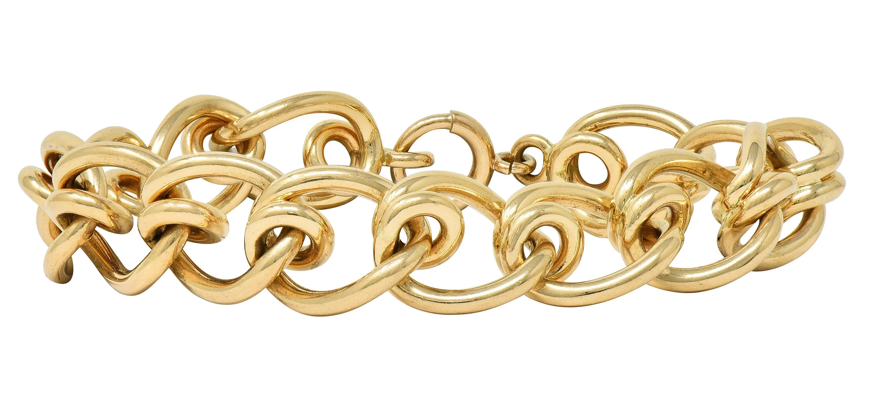 Tiffany & Co. 1980's 14 Karat Yellow Gold Vintage Loose Loop Link Bracelet - Image 3