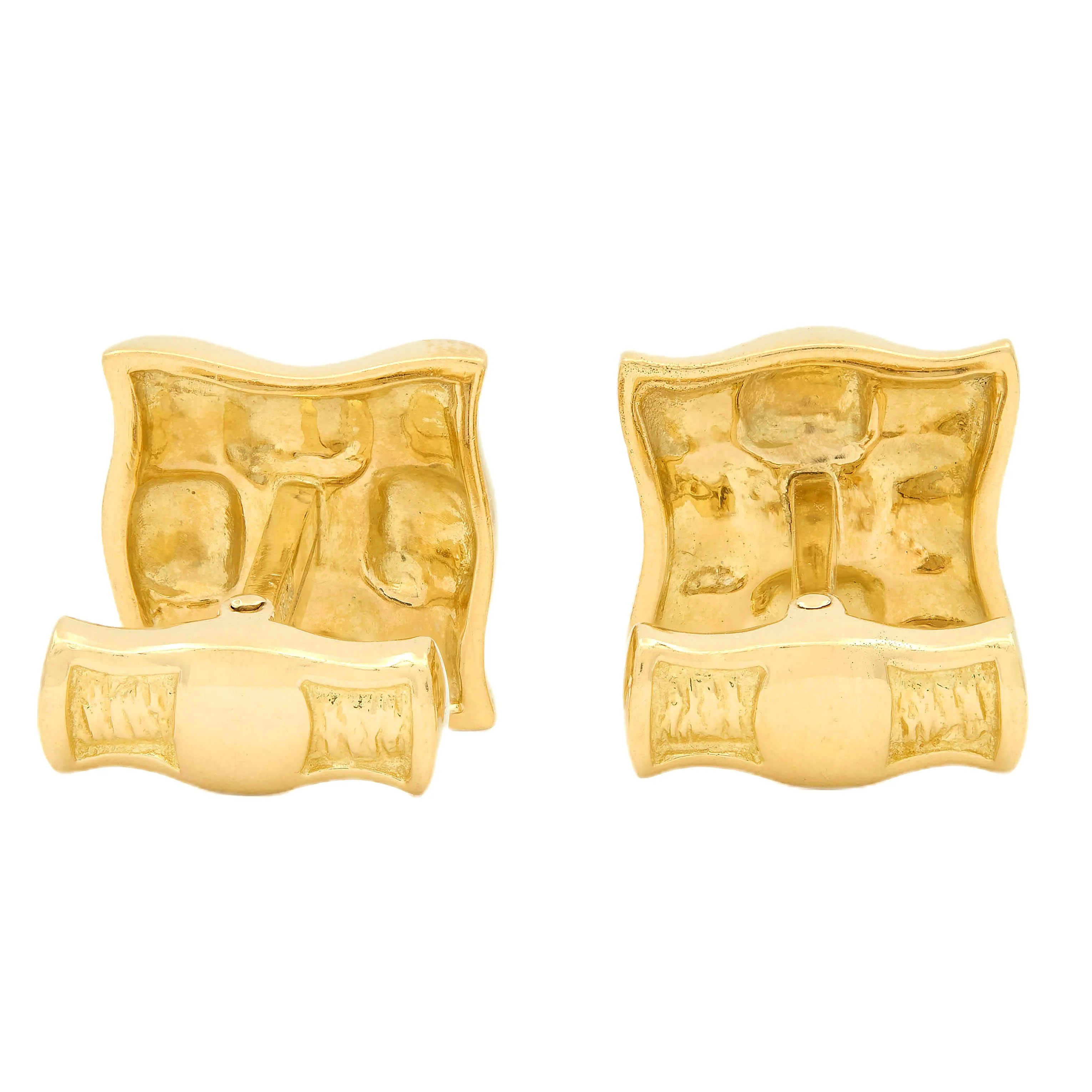 Tiffany & Co. 1980's Enamel 18 Karat Yellow Gold Vintage Checkerboard Cufflinks - Image 3