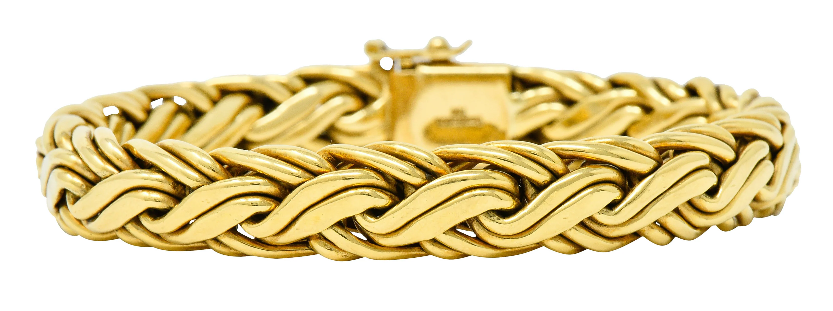 Tiffany & Co. 1980's Vintage 18 Karat Gold Wheat Chain Bracelet - Image 3