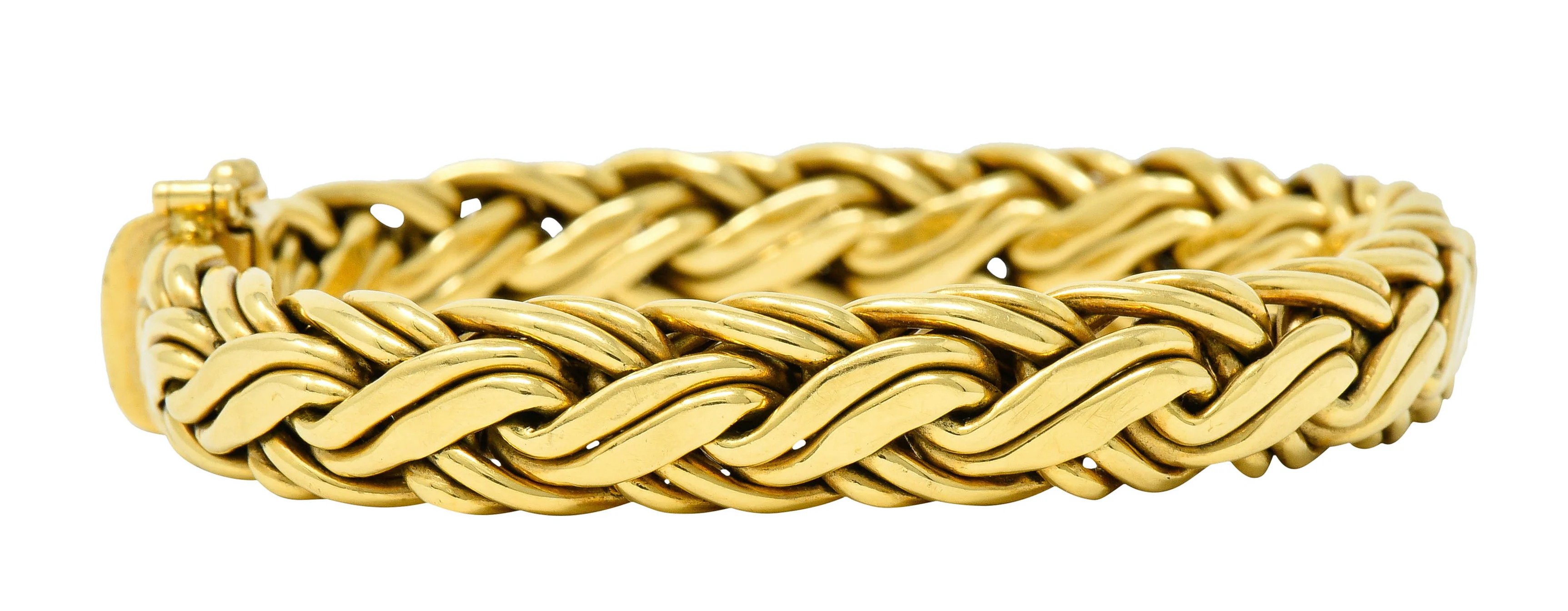 Tiffany & Co. 1980's Vintage 18 Karat Gold Wheat Chain Bracelet - Image 4