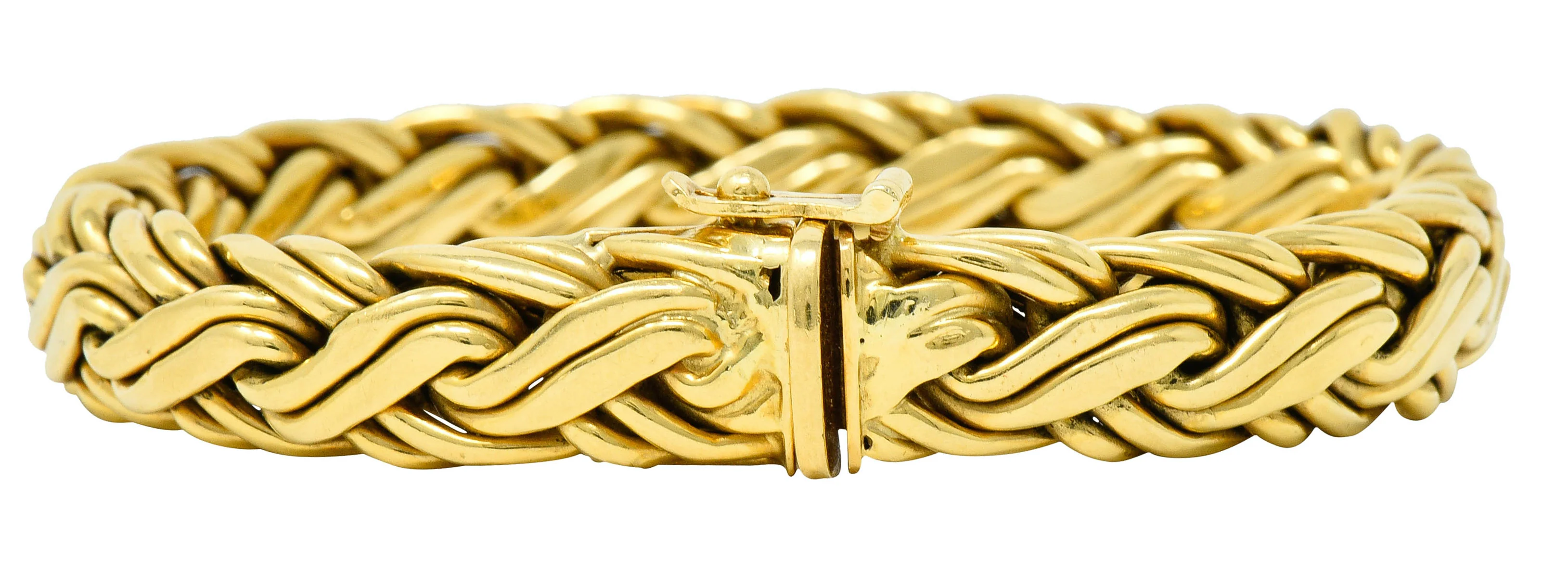 Tiffany & Co. 1980's Vintage 18 Karat Gold Wheat Chain Bracelet - Image 5