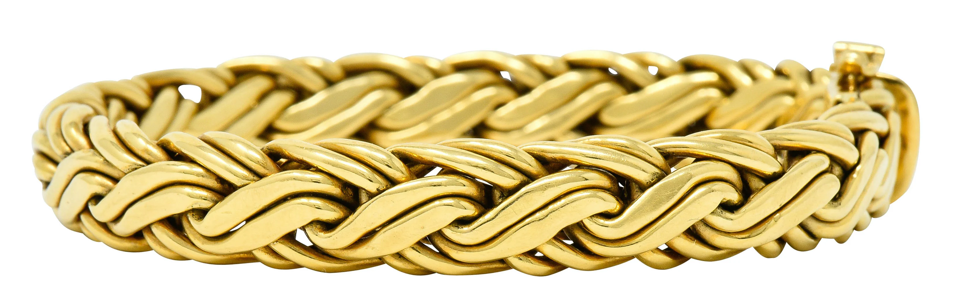 Tiffany & Co. 1980's Vintage 18 Karat Gold Wheat Chain Bracelet - Image 6
