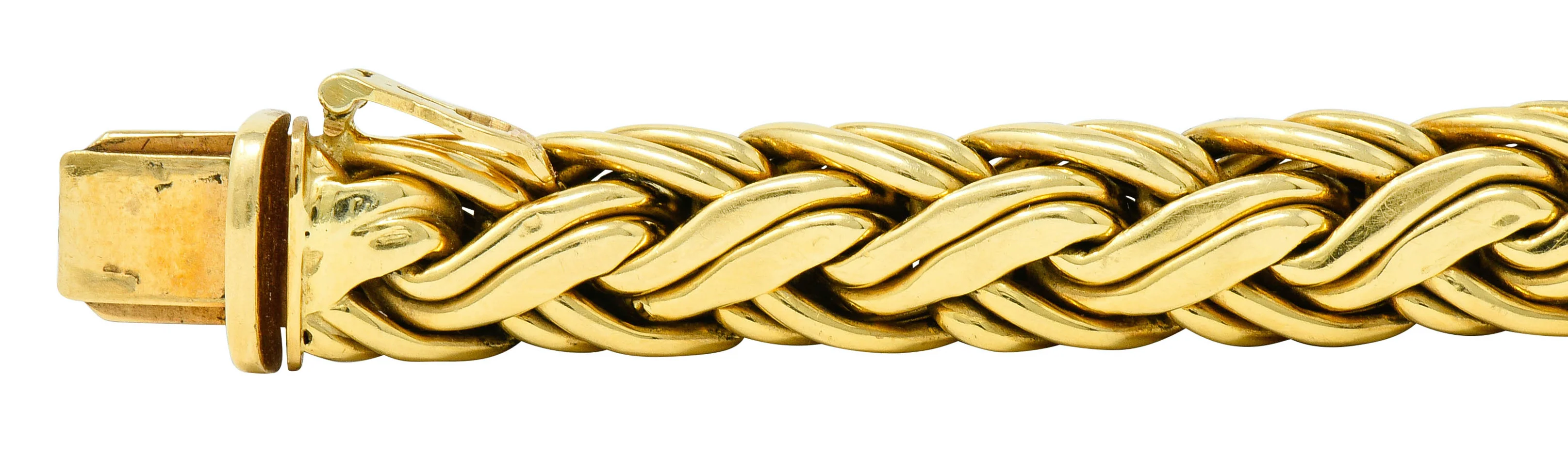 Tiffany & Co. 1980's Vintage 18 Karat Gold Wheat Chain Bracelet - Image 7