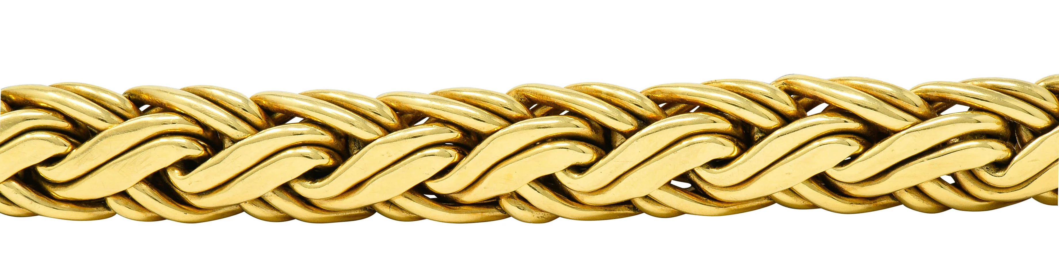 Tiffany & Co. 1980's Vintage 18 Karat Gold Wheat Chain Bracelet - Image 8