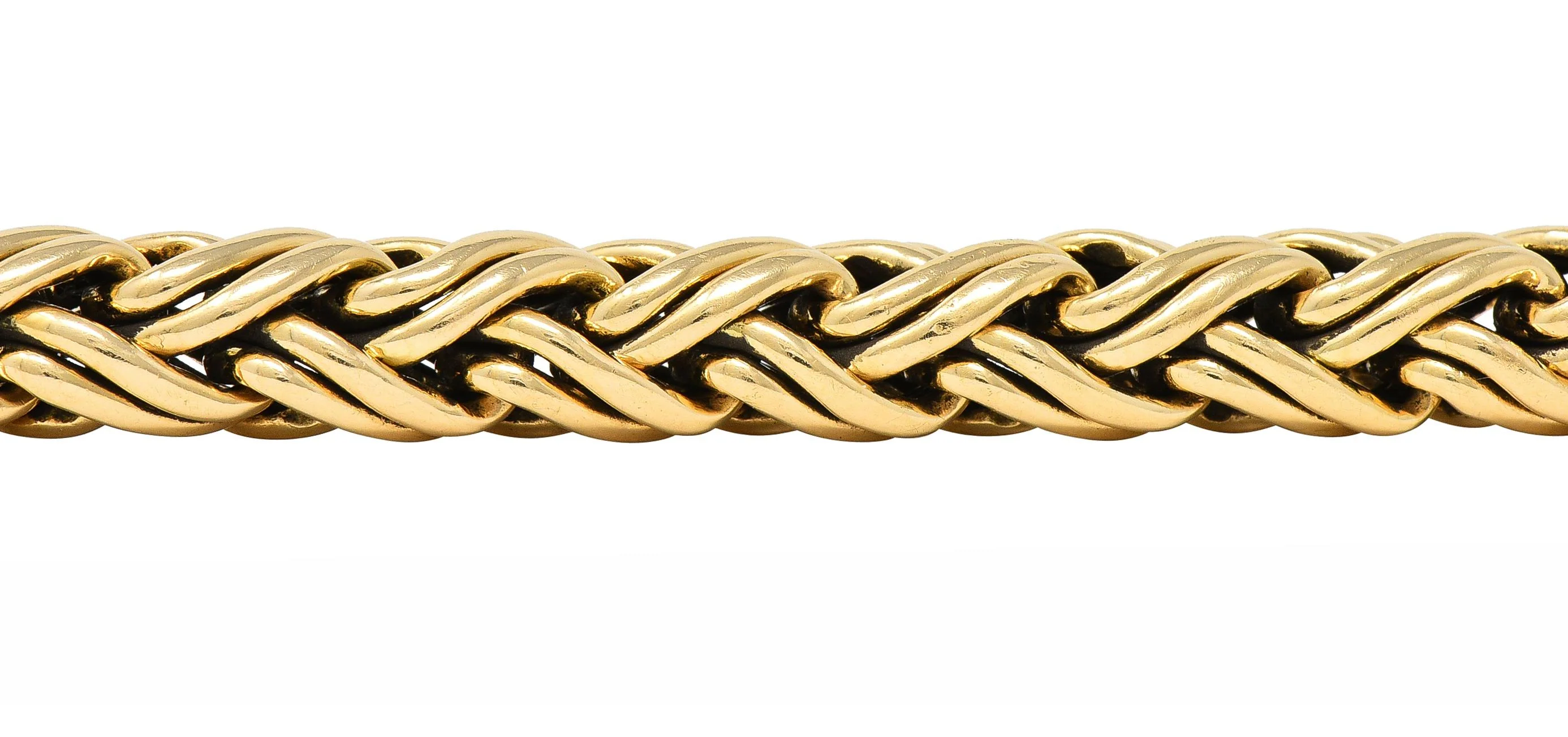 Tiffany & Co. 1990's 14 Karat Yellow Gold Russian Weave Vintage Chain Bracelet - Image 10